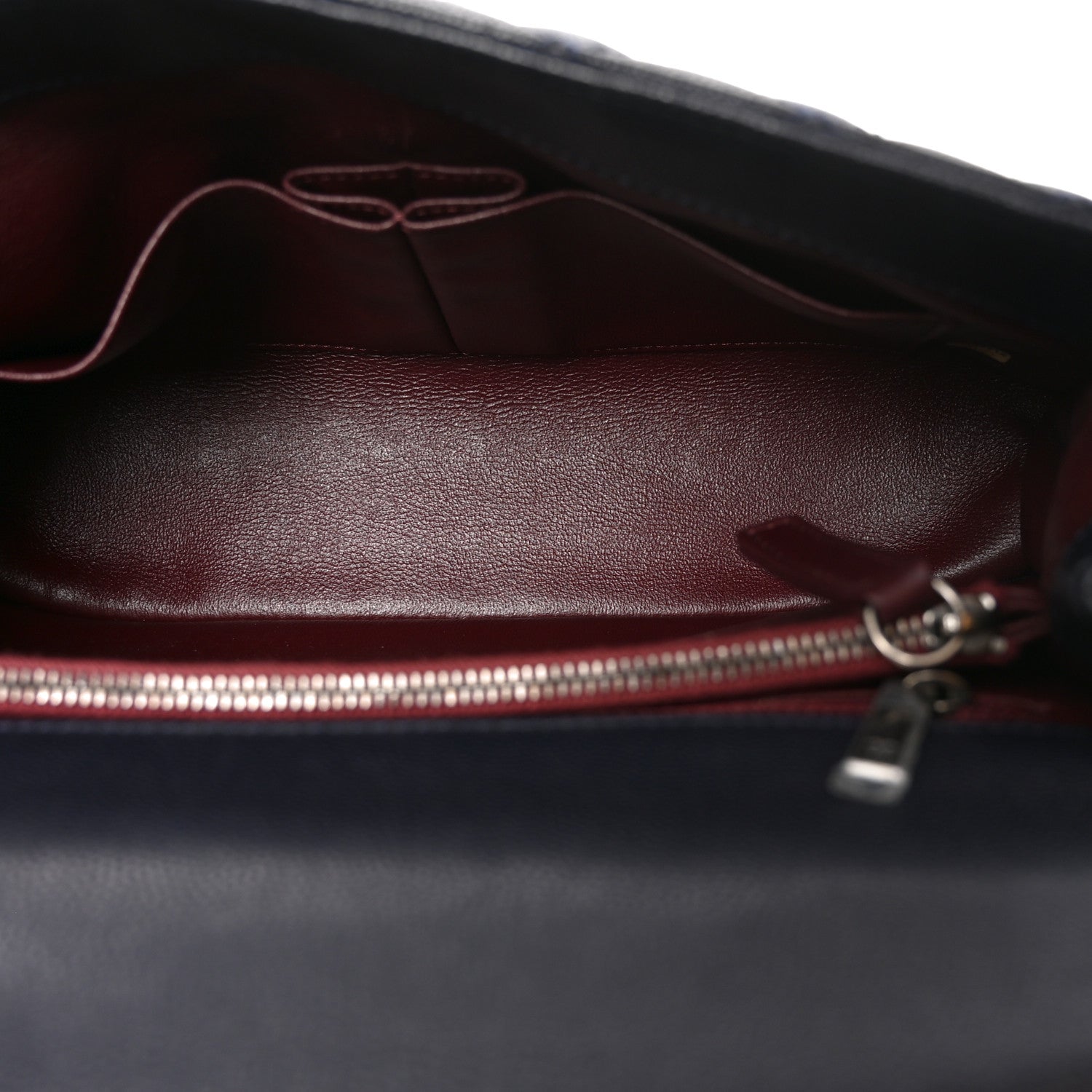 Caviar Lizard Embossed Quilted Small Coco Handle Flap Navy Blue — view 5