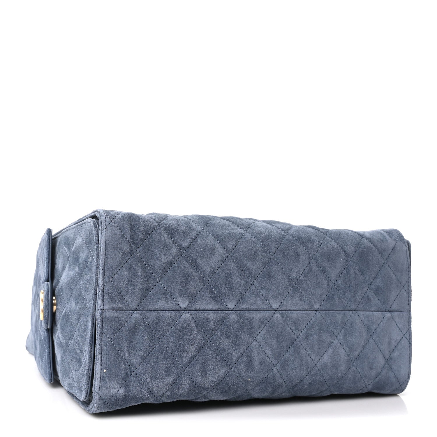 Suede Quilted Medium Chanel 25 Handbag Blue — view 5