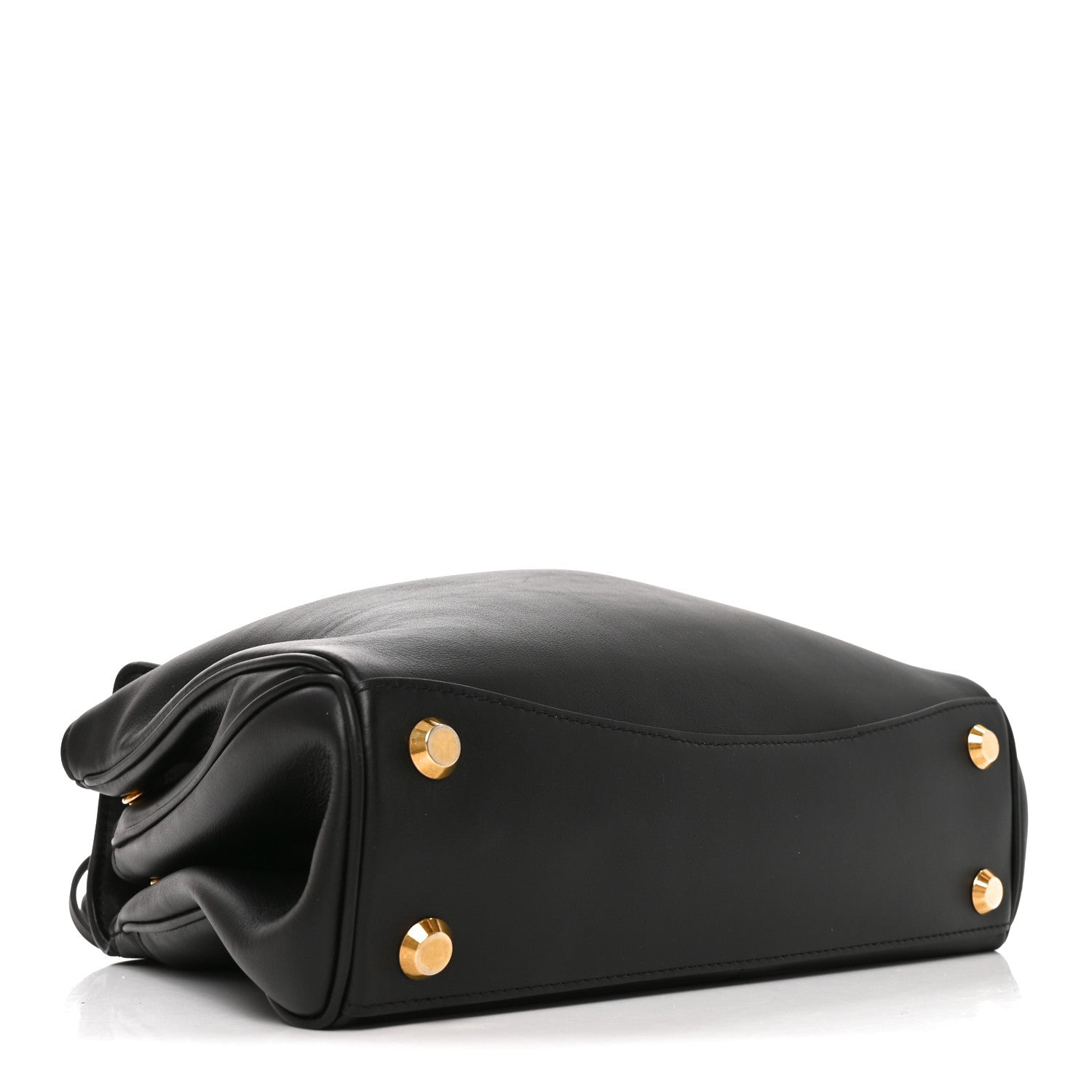 Natural Smooth Calfskin Medium Rodeo Top Handle Handbag Black — view 4
