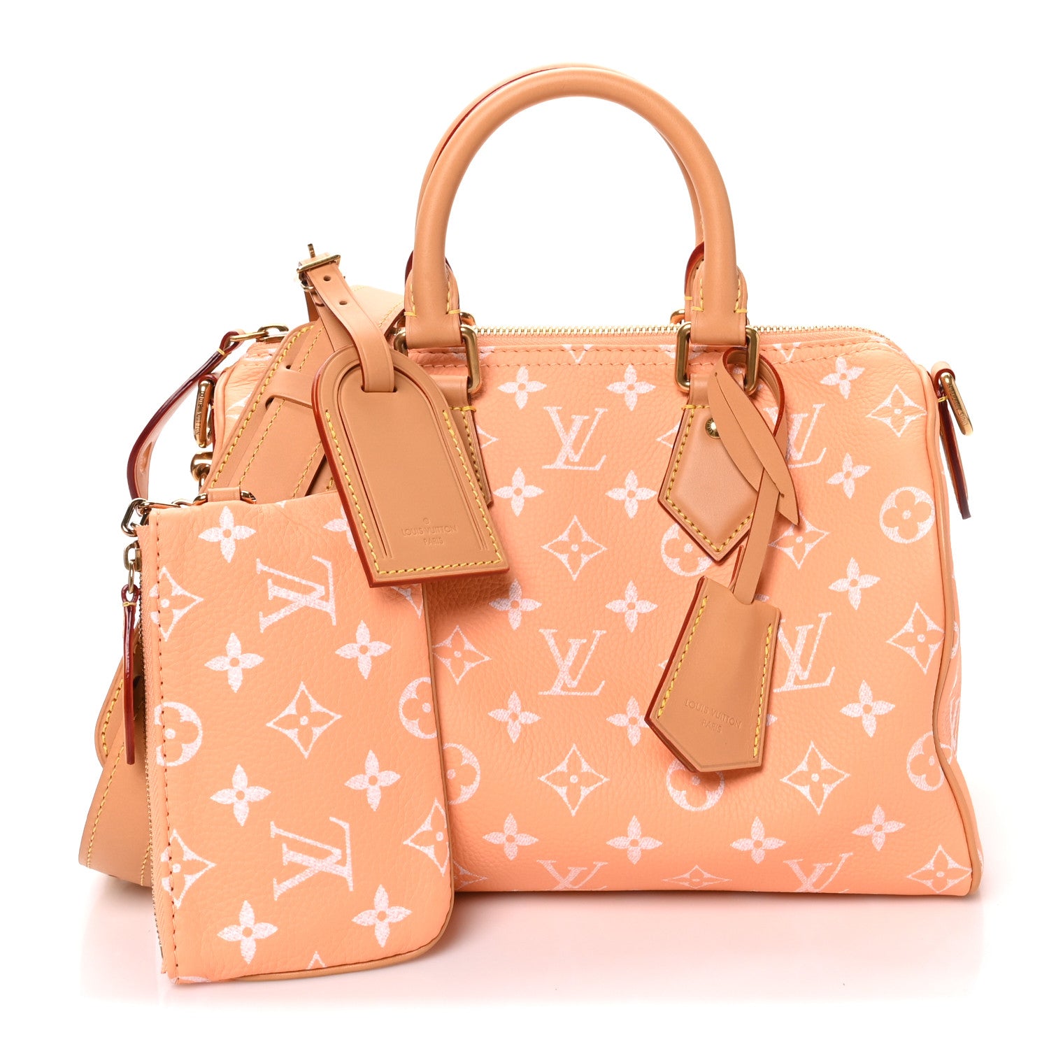 Calfskin Monogram Speedy P9 Bandouliere 25 Summer Peach — view 3