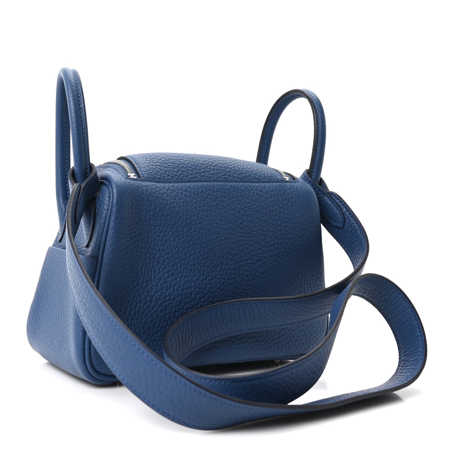 Taurillon Clemence Mini Lindy 20 Bleu Tie — view 3