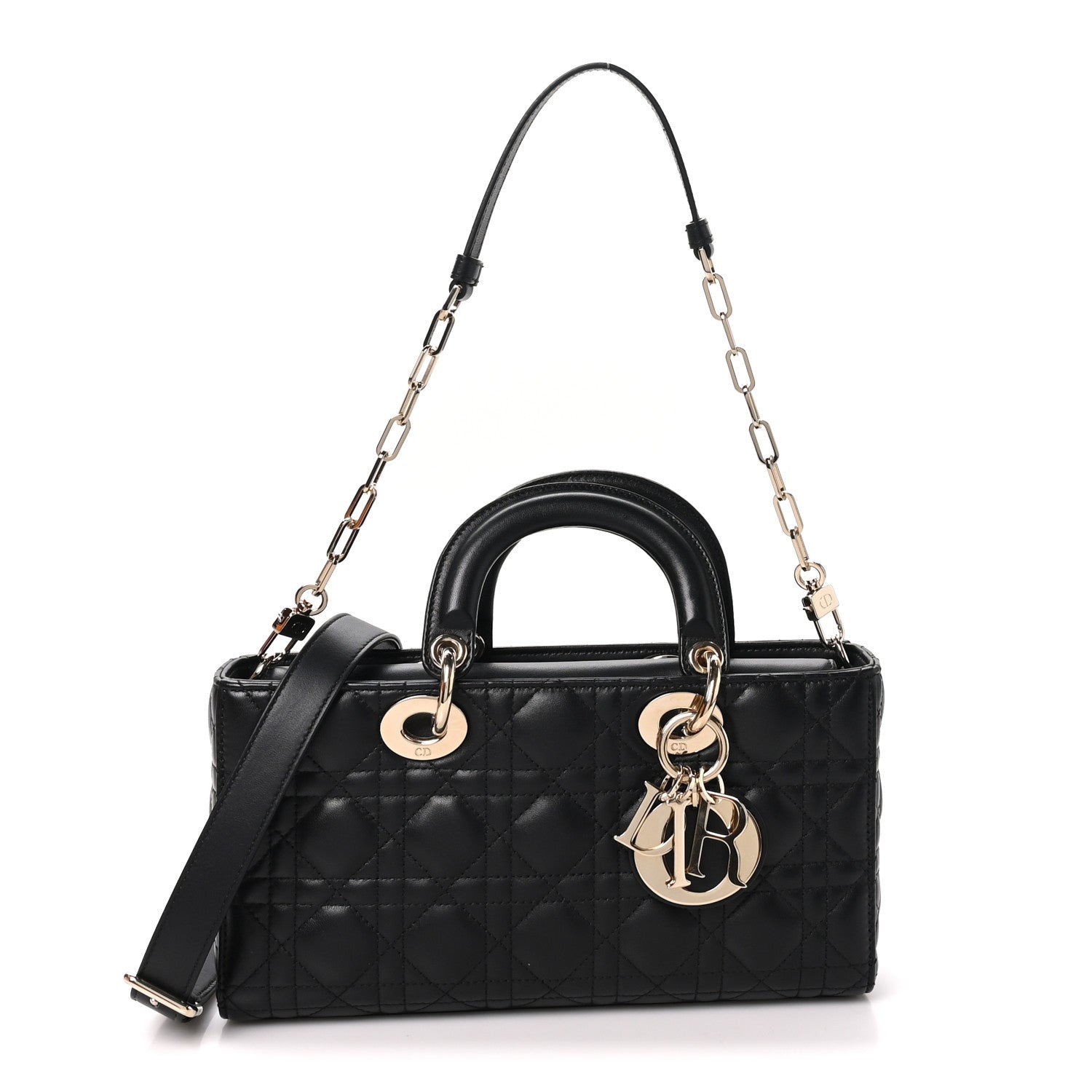Lambskin Cannage Medium Lady D-Joy Black