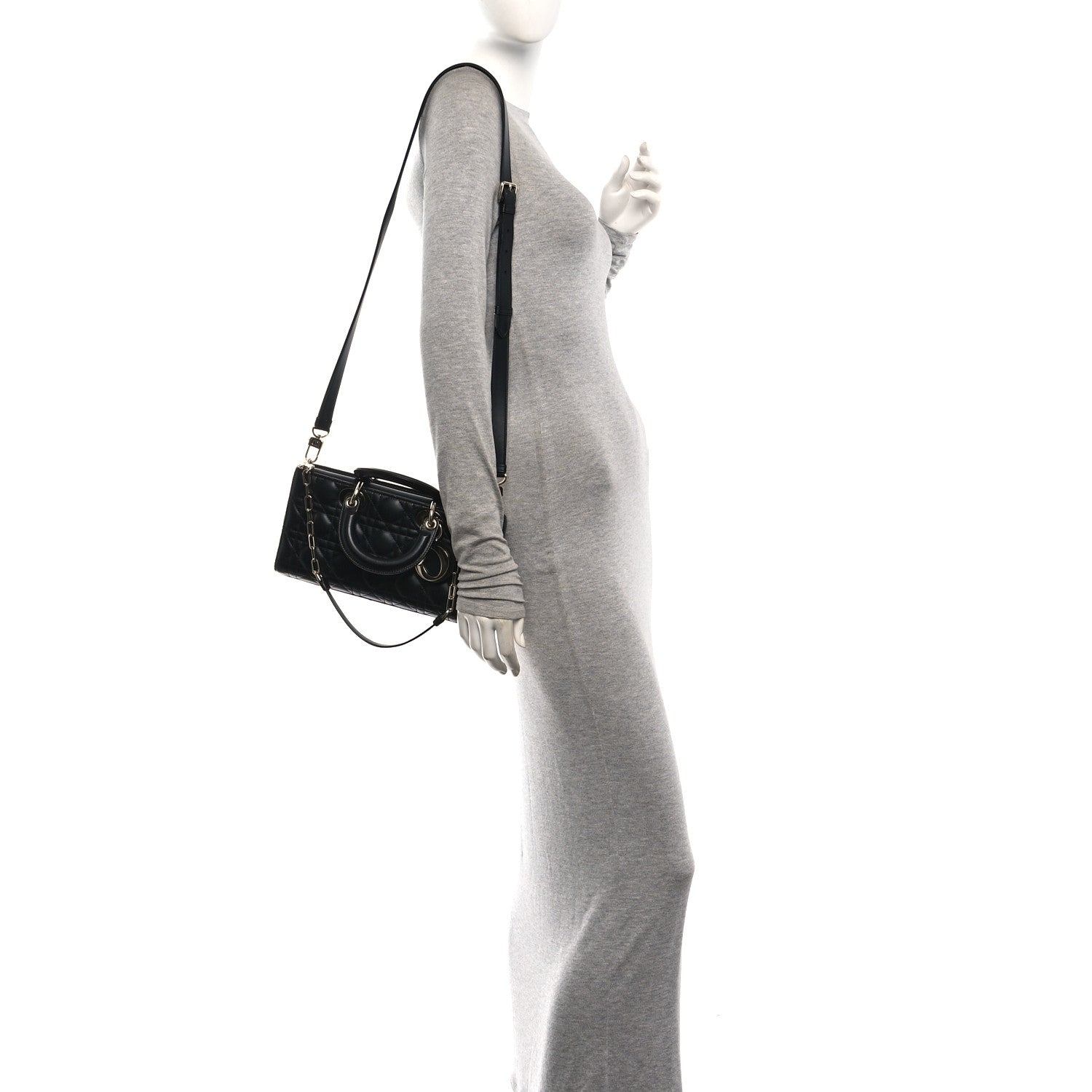 Lambskin Cannage Medium Lady D-Joy Black — view 2