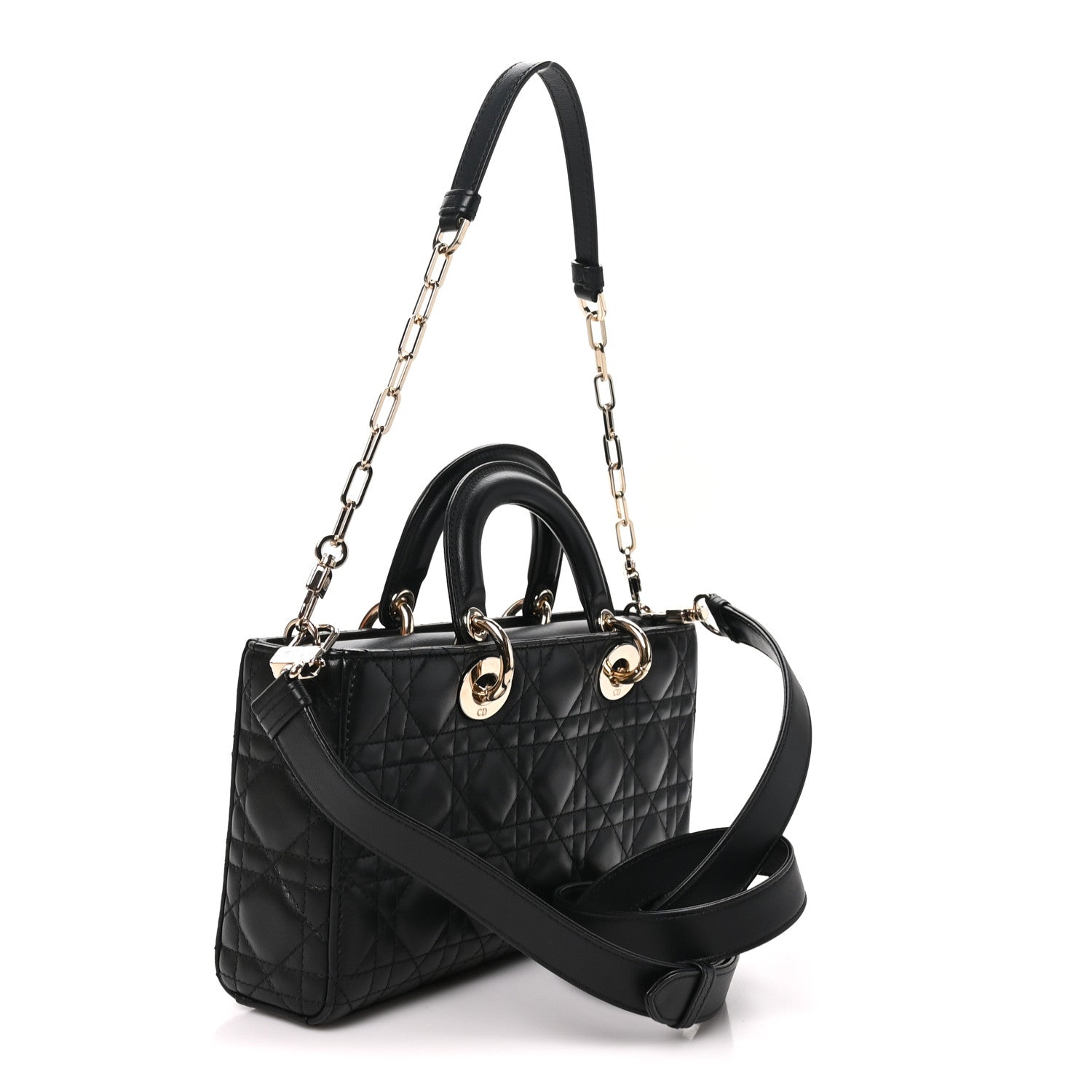 Lambskin Cannage Medium Lady D-Joy Black — view 3