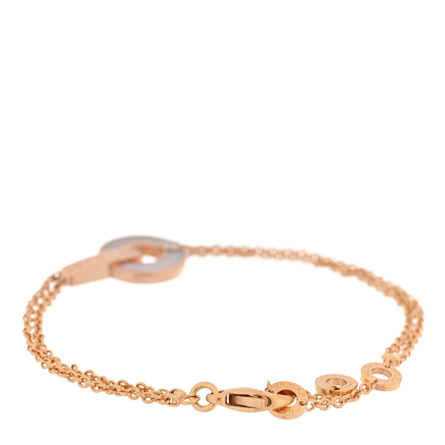 18K Rose Gold Diamond Mother of Pearl BVLGARI BVLGARI Bracelet ML — view 2