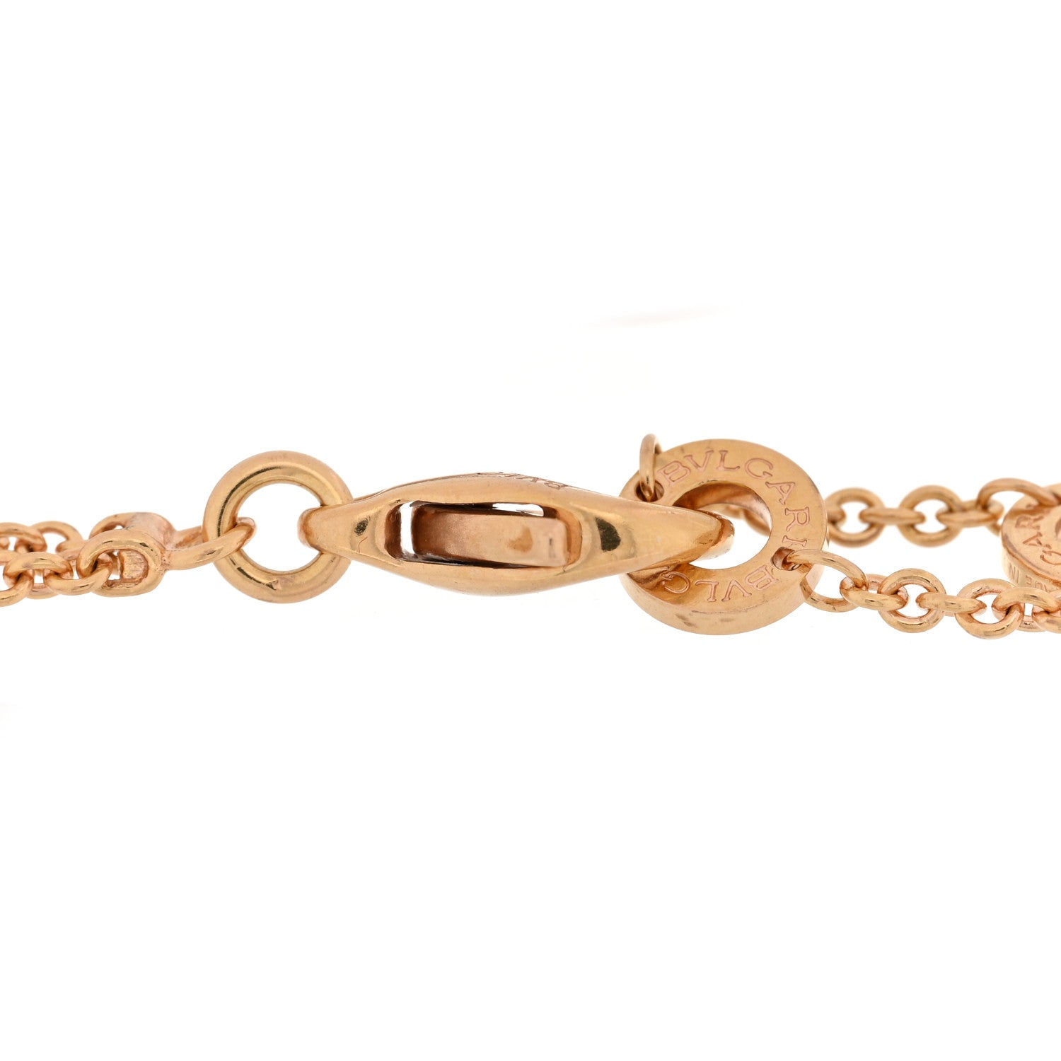 18K Rose Gold Diamond Mother of Pearl BVLGARI BVLGARI Bracelet ML — view 3