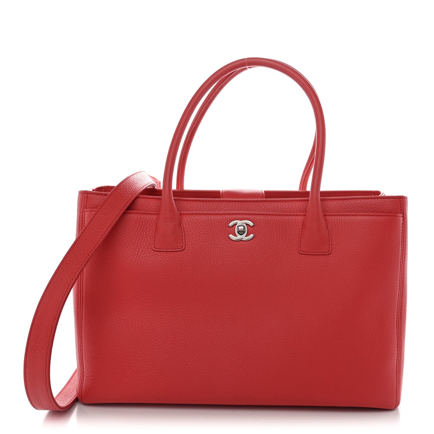 Calfskin Cerf Executive Shopper Tote Black