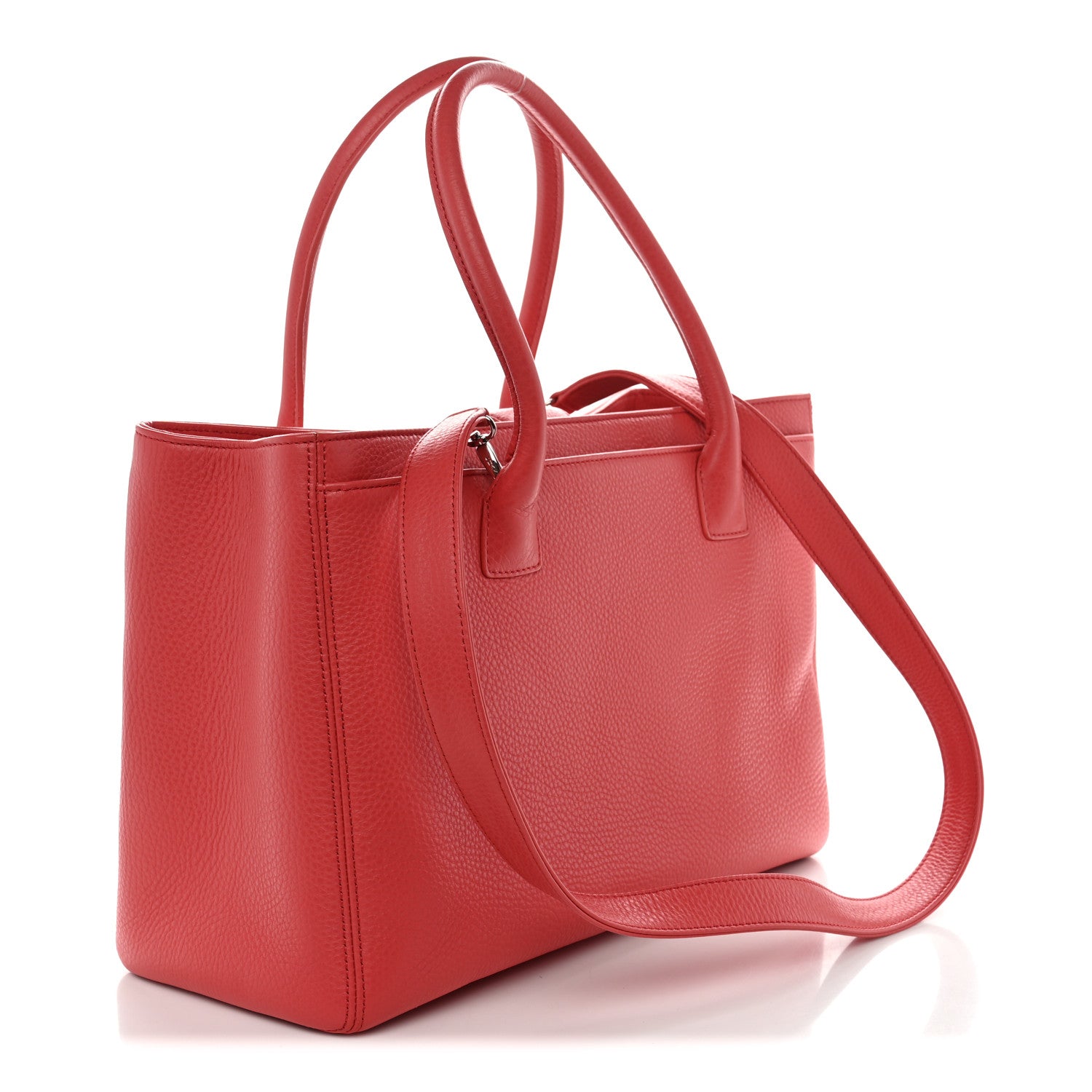 Calfskin Cerf Executive Shopper Tote Black — view 3
