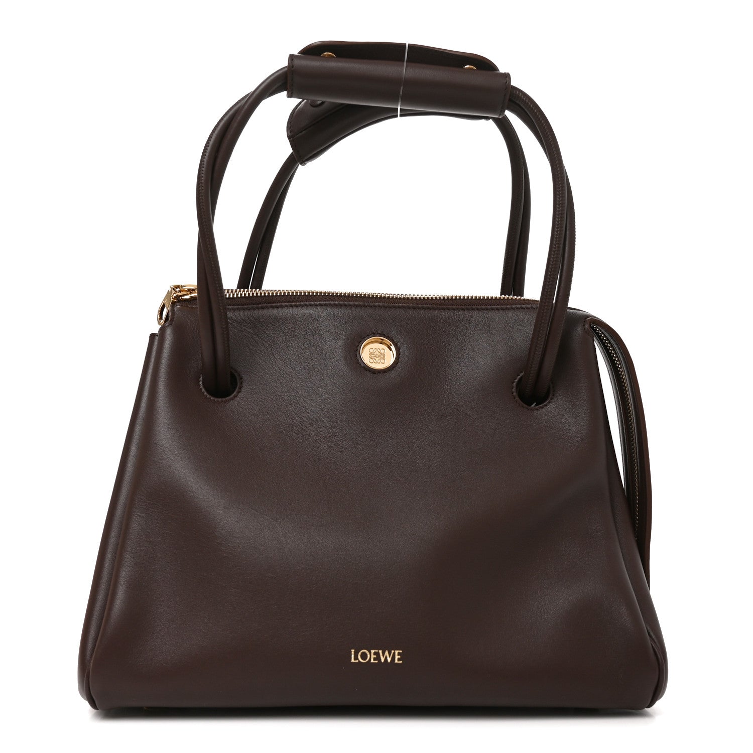 Supple Calfskin Medium Madrid Bag Dark Chestnut
