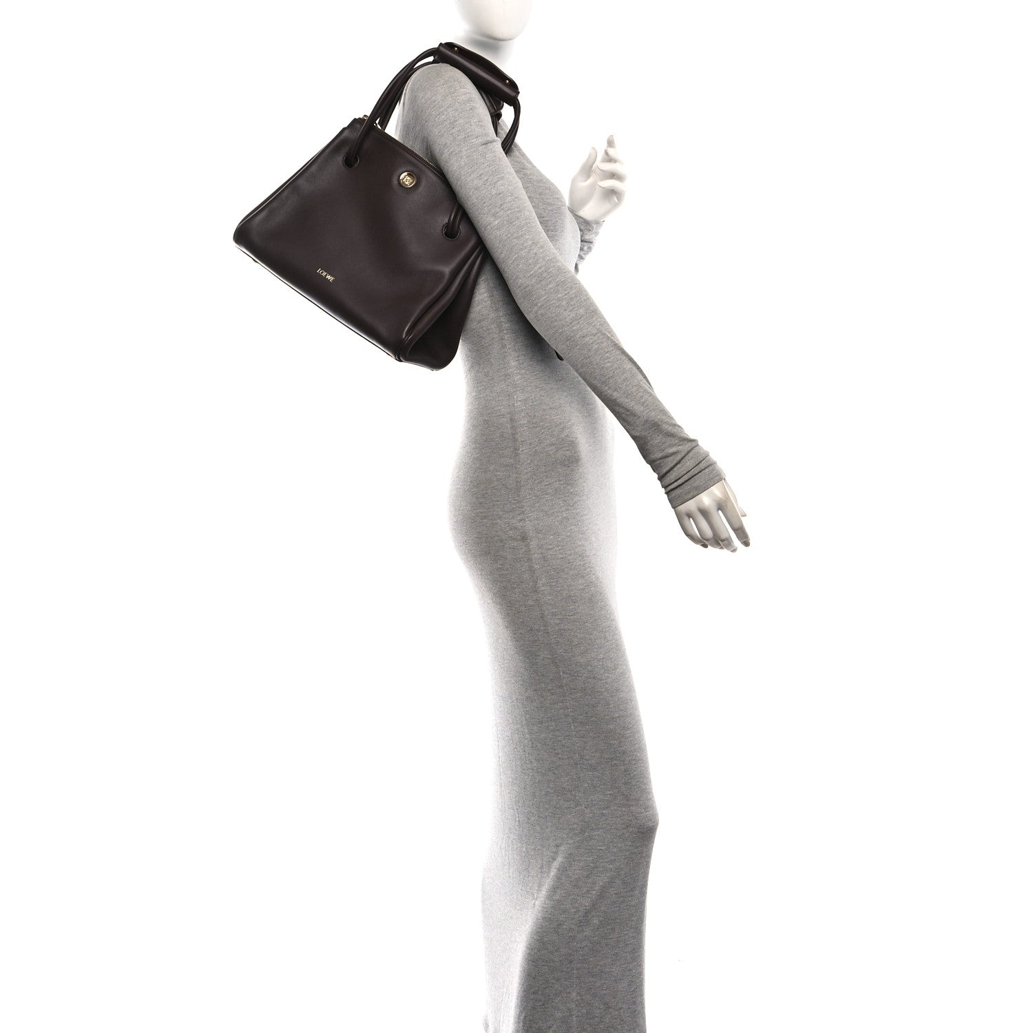 Supple Calfskin Medium Madrid Bag Dark Chestnut — view 2
