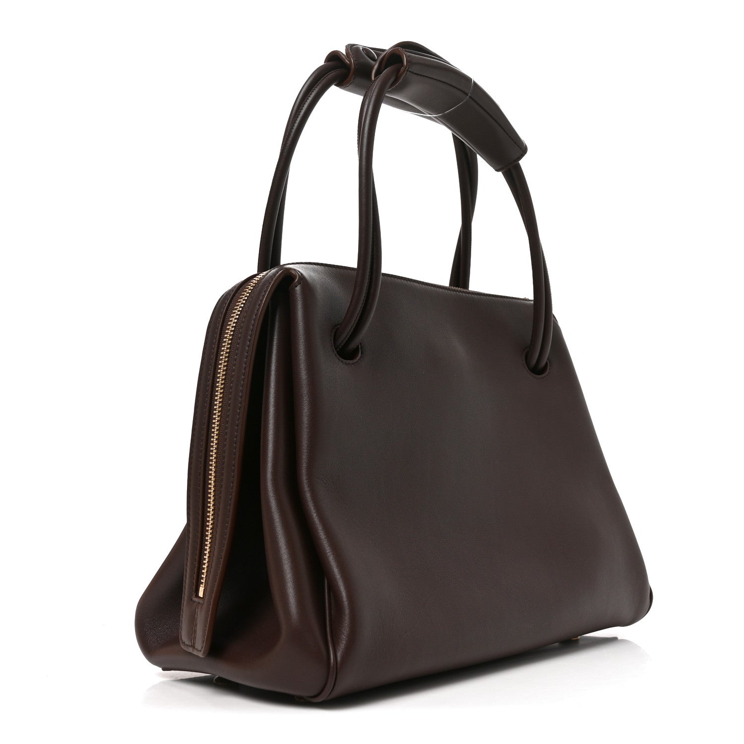 Supple Calfskin Medium Madrid Bag Dark Chestnut — view 3