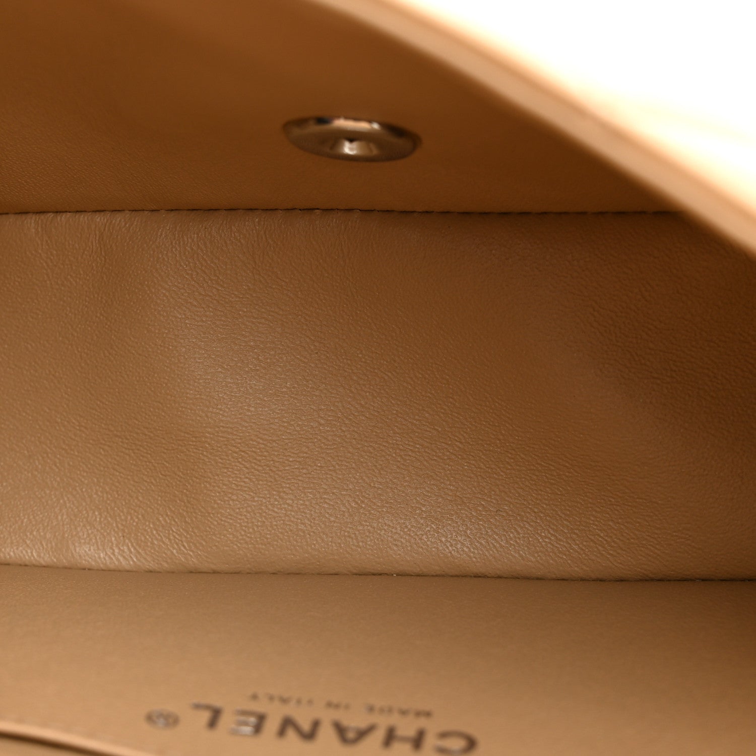 Lambskin Quilted Mini Rectangular Flap Dark Beige — view 5