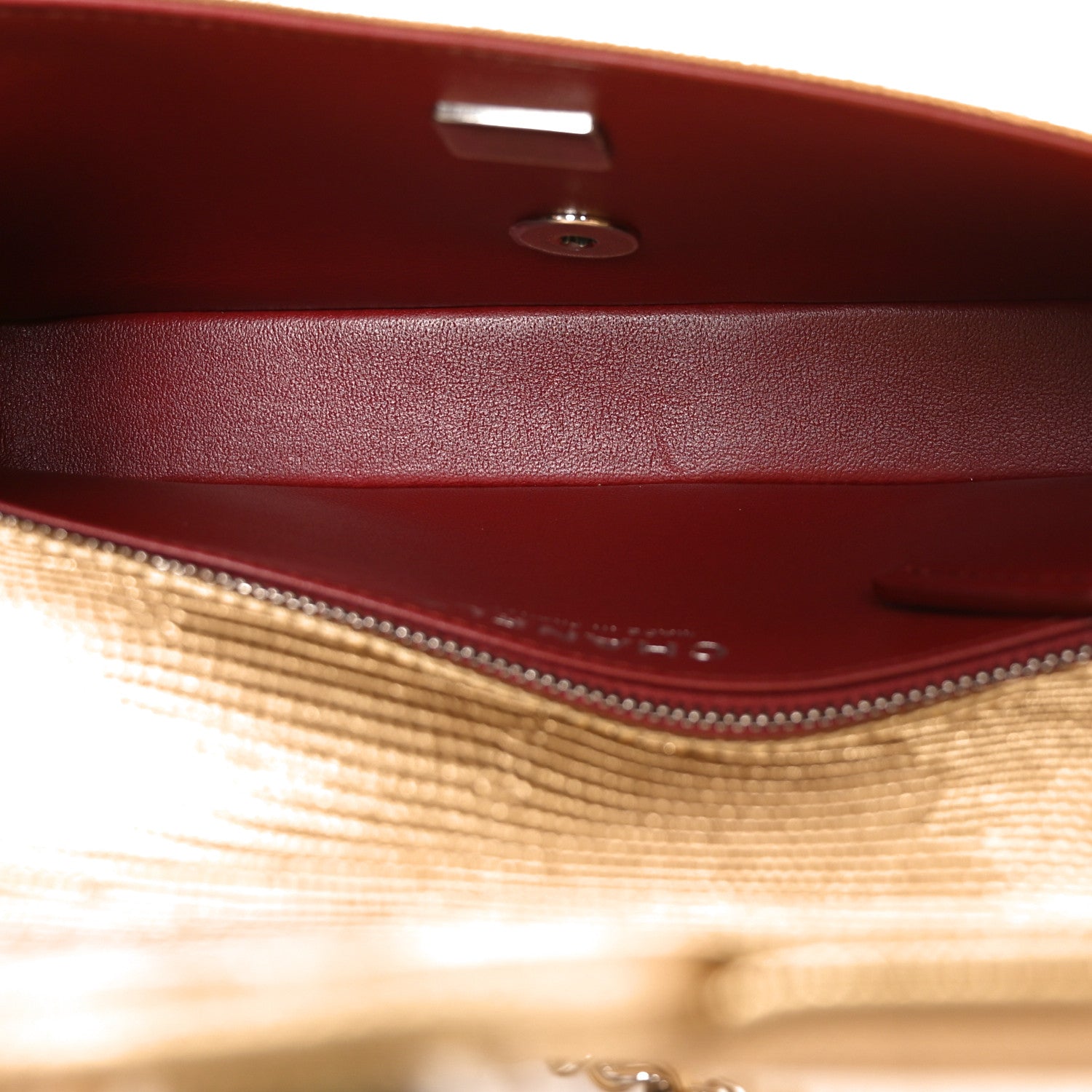 Metallic Calfskin Lizard Embossed Small East West Flap Gold — view 5