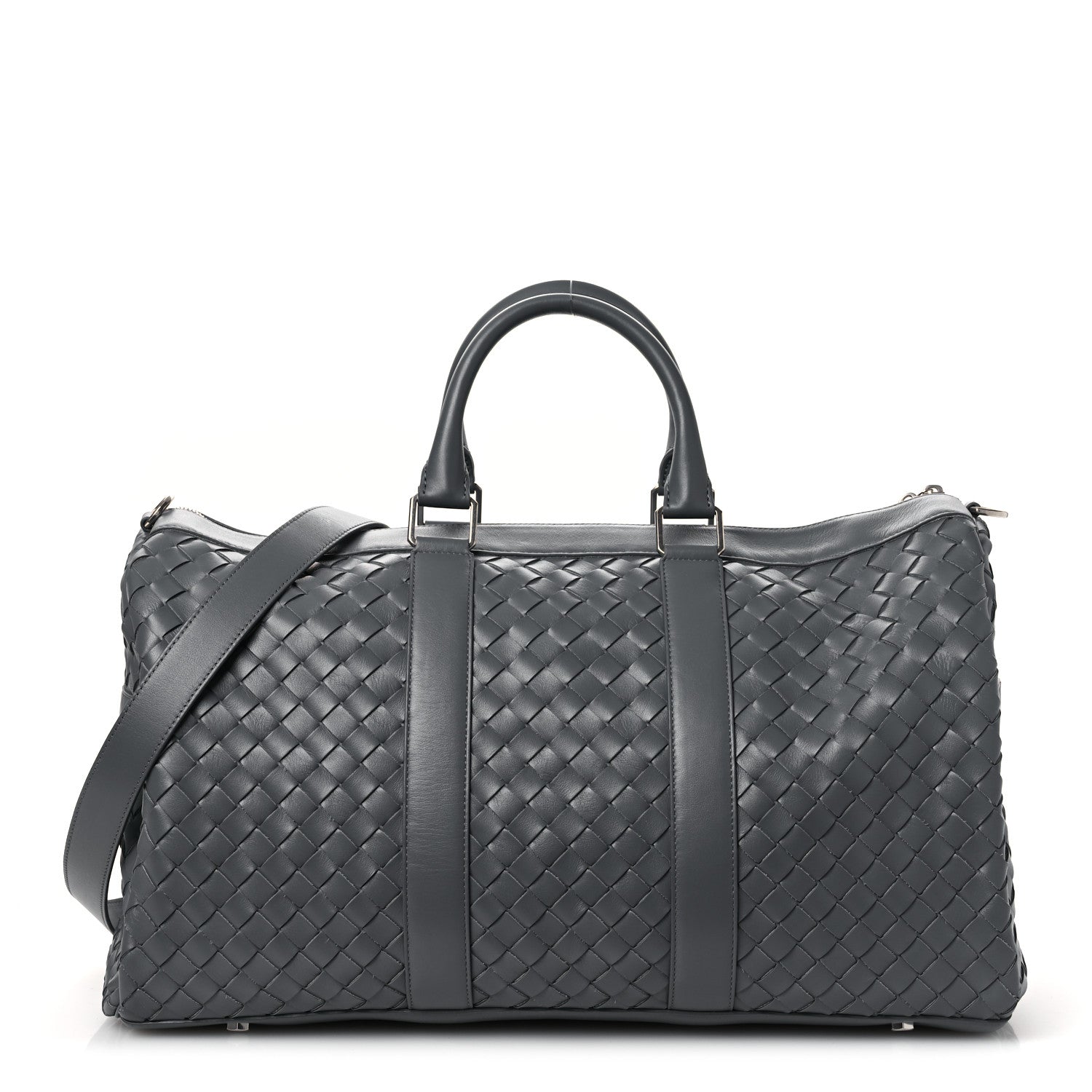 Nappa Intrecciato Medium Duffle Bag Thunder