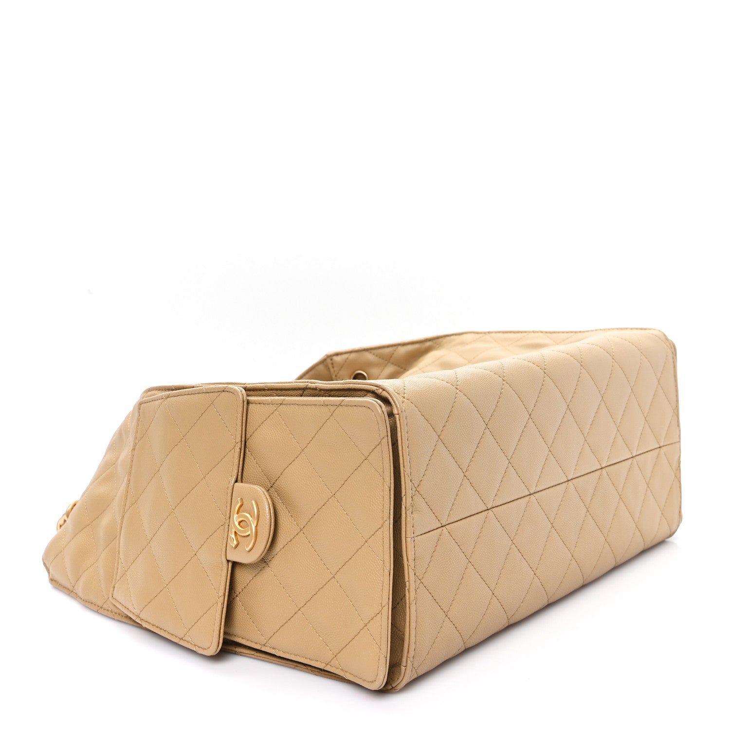 Caviar Quilted Medium Chanel 25 Handbag Dark Beige — view 5