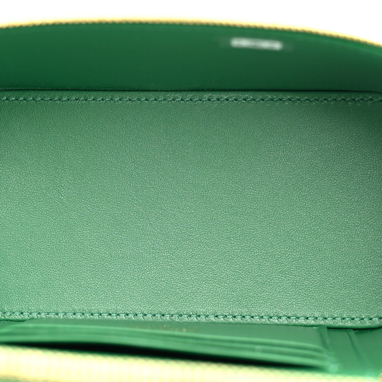 Calfskin Crocodile Embossed Crococo Small Top Handle Vanity Case With Chain Emerald — view 5