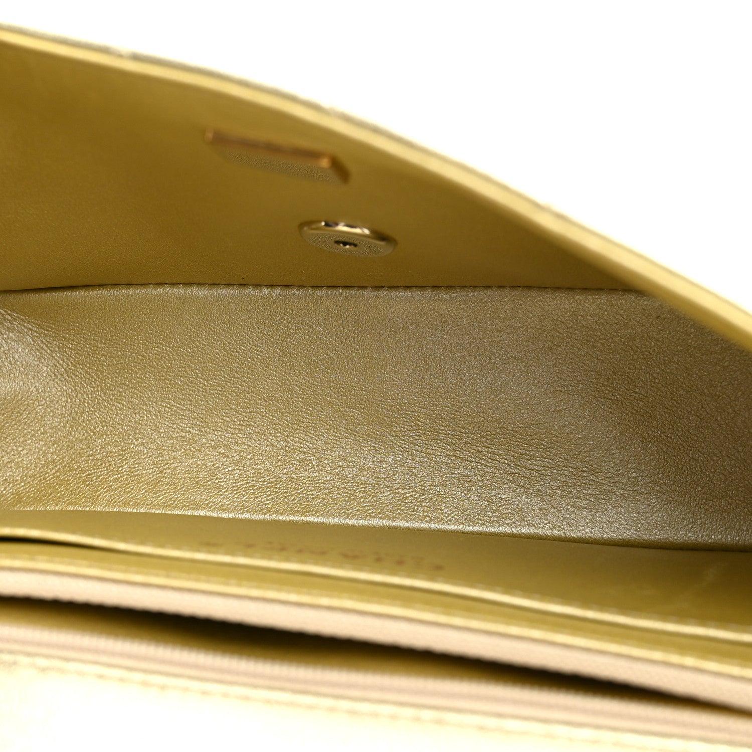 Metallic Lambskin Quilted Mini Rectangular Flap Gold — view 5