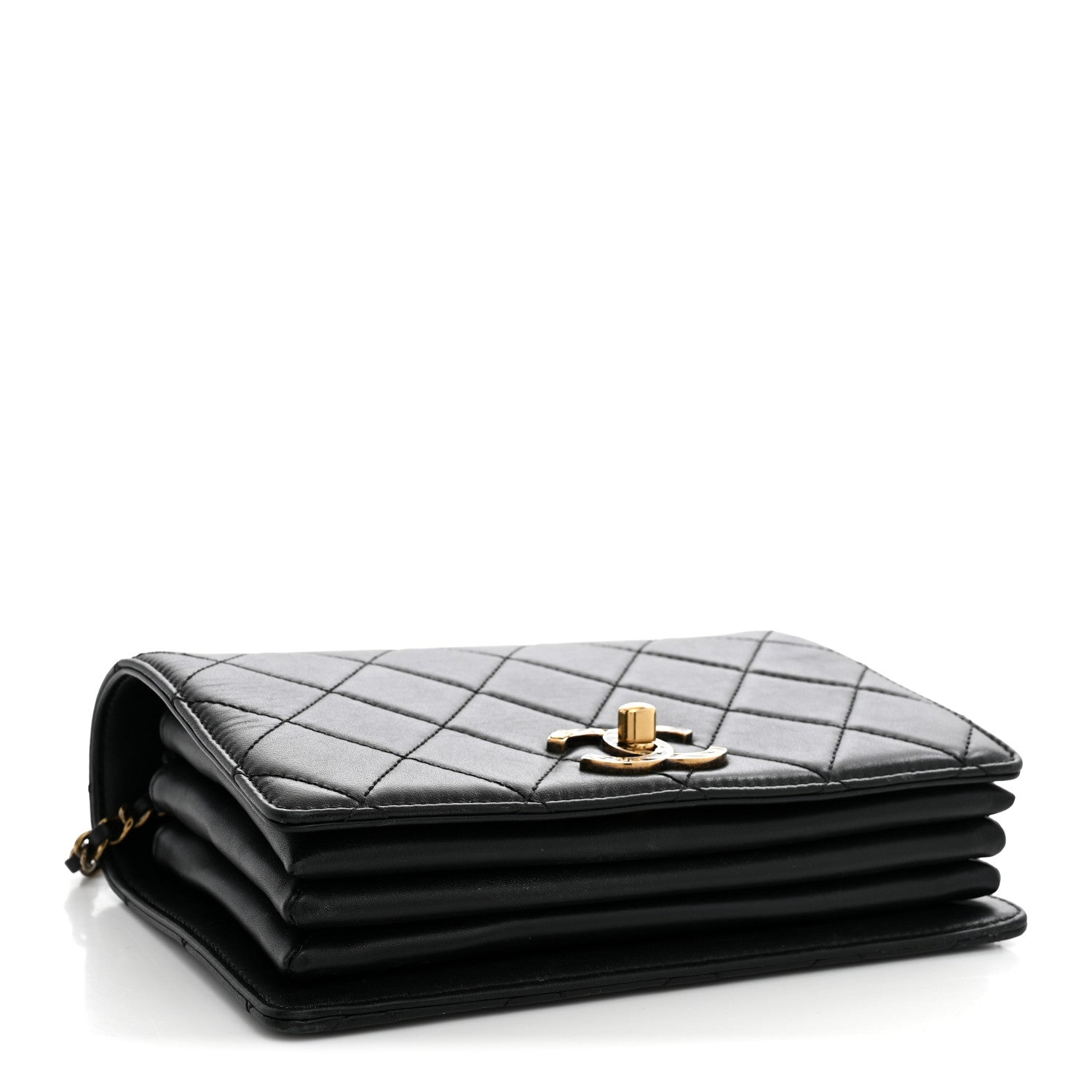 Lambskin Quilted Mini Art Nouvelle Flap Bag Black — view 4