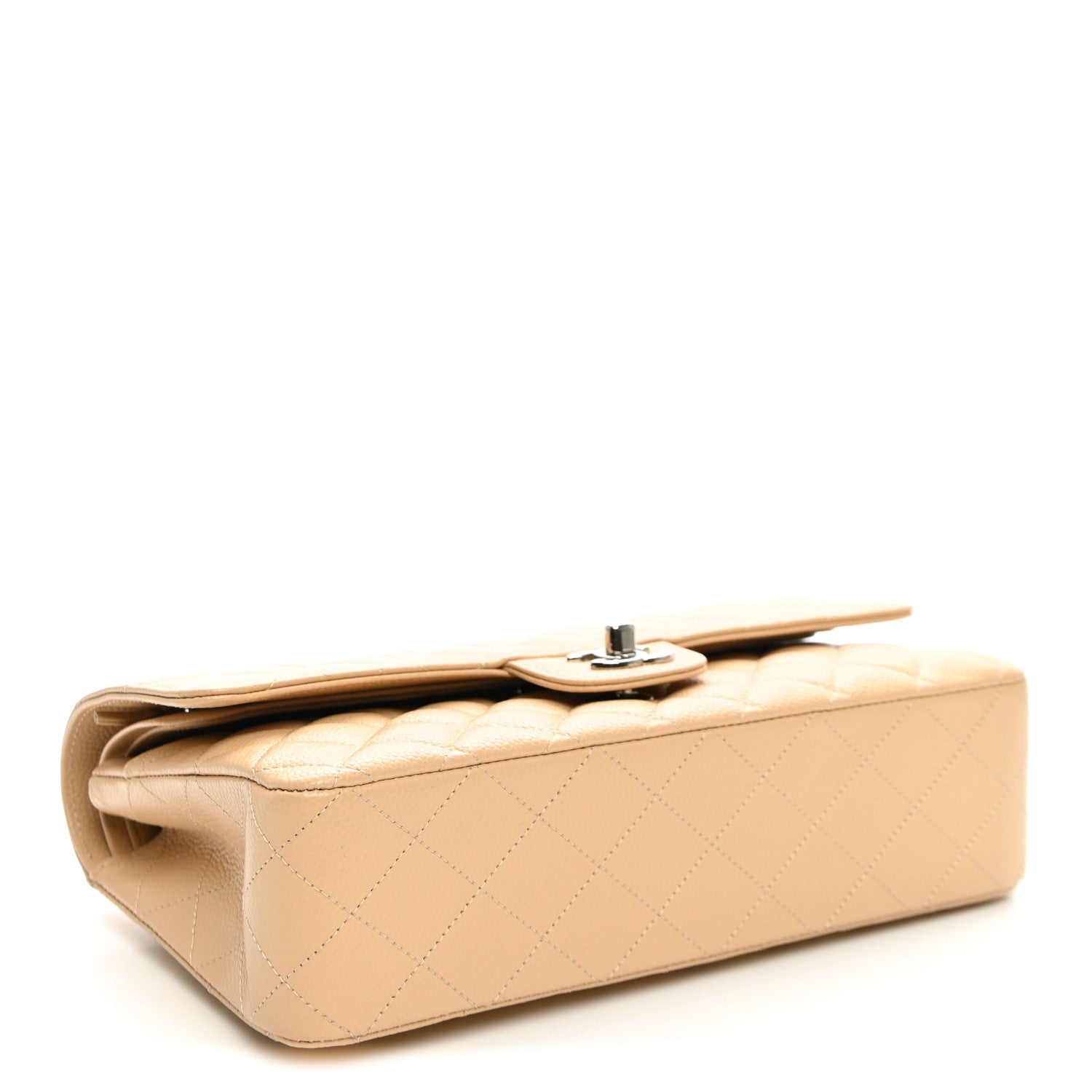 Caviar Quilted Medium Double Flap Beige — view 4