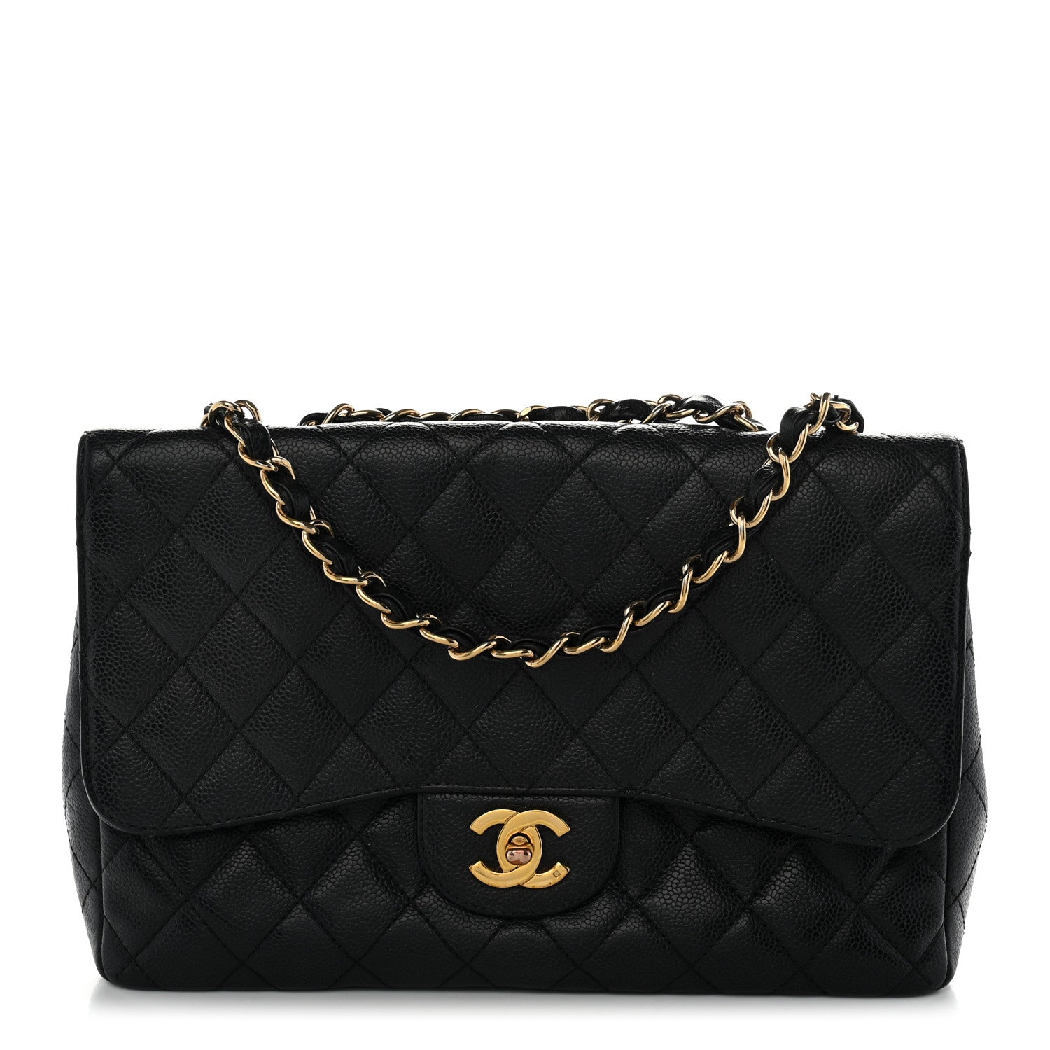 Caviar Quilted Jumbo Single Flap Black