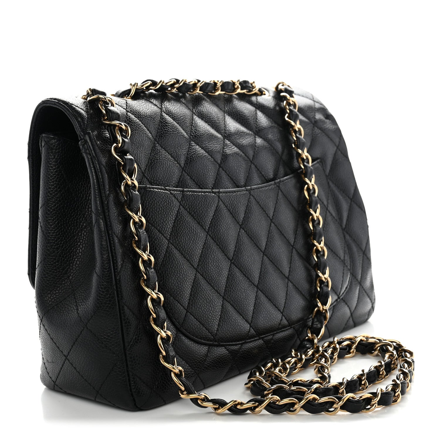 Caviar Quilted Jumbo Single Flap Black — view 3