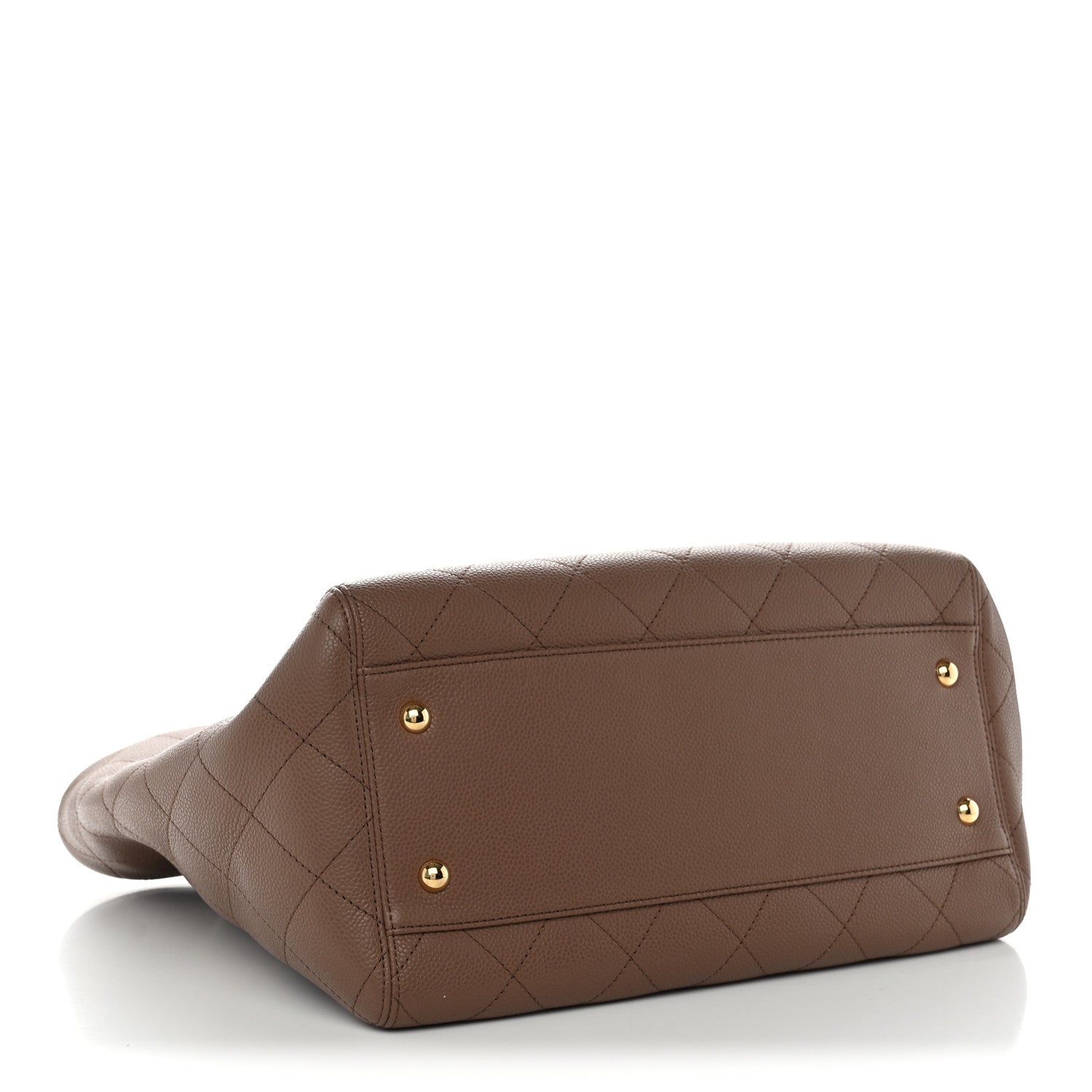 Caviar Quilted Shopping Tote Brown — view 4