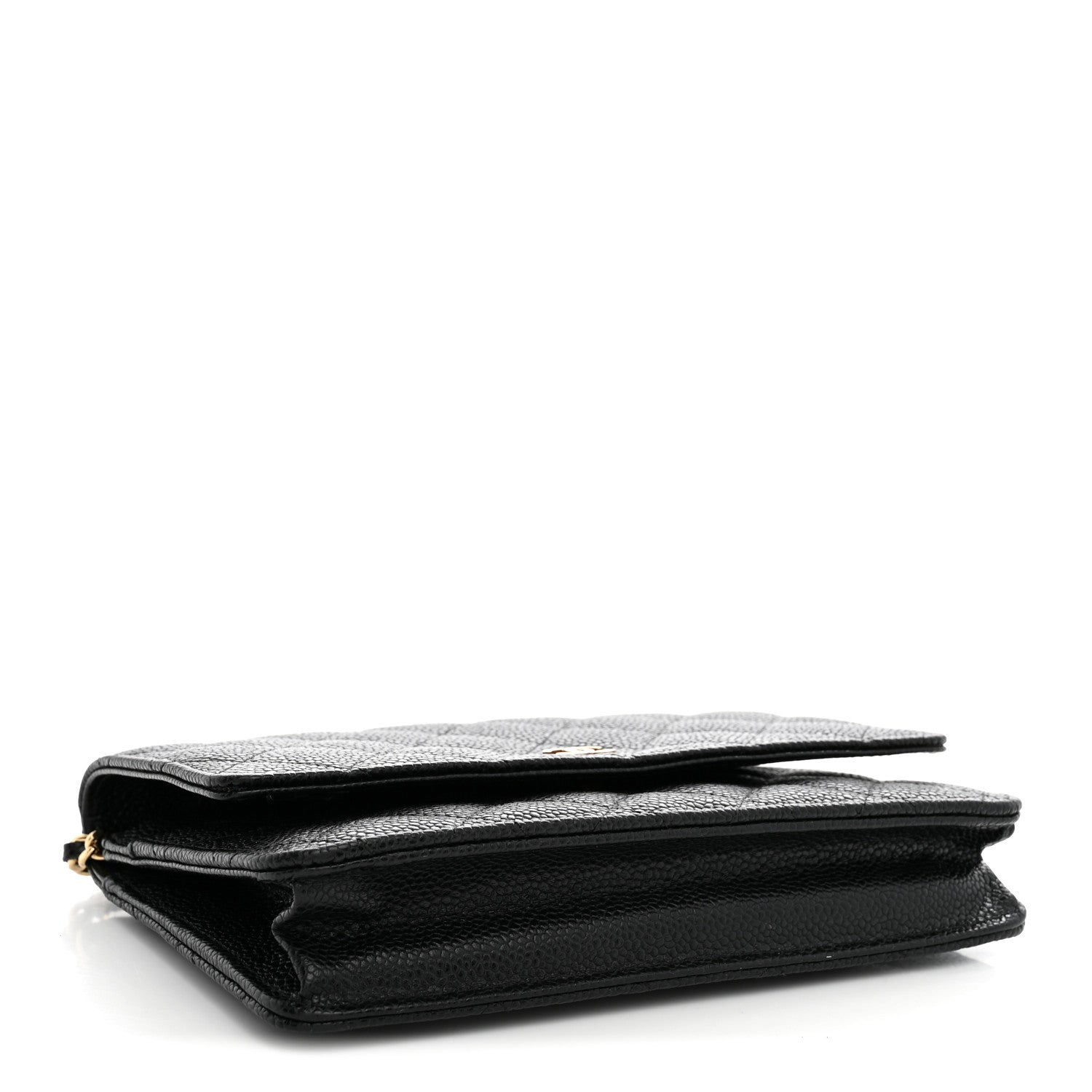 Caviar Quilted Wallet on Chain WOC Black — view 4