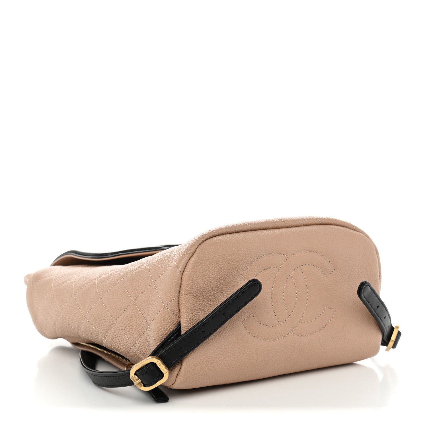 Caviar Quilted Filigree Backpack Beige Black — view 4
