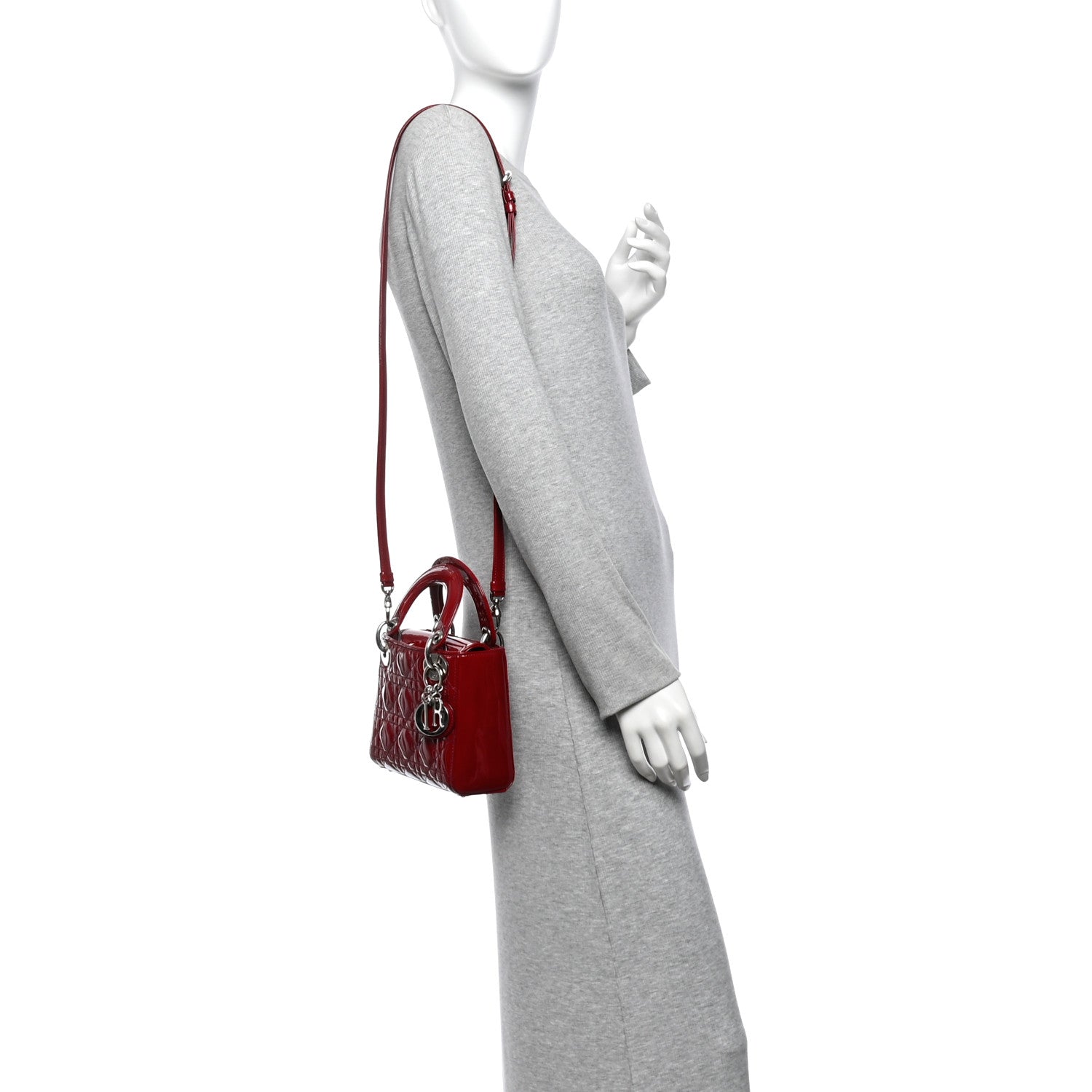 Patent Cannage Mini Lady Dior Red — view 2