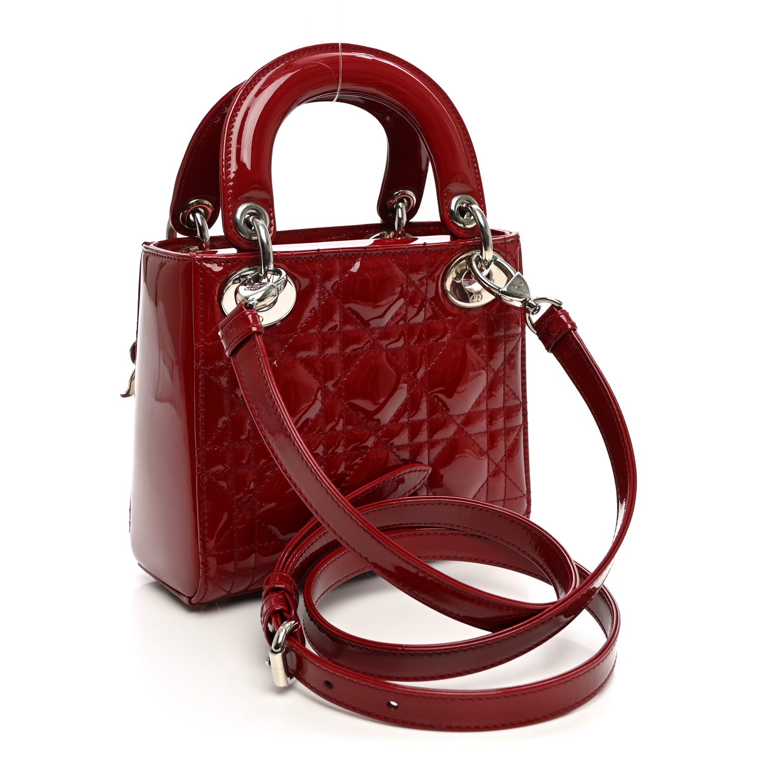 Patent Cannage Mini Lady Dior Red — view 3