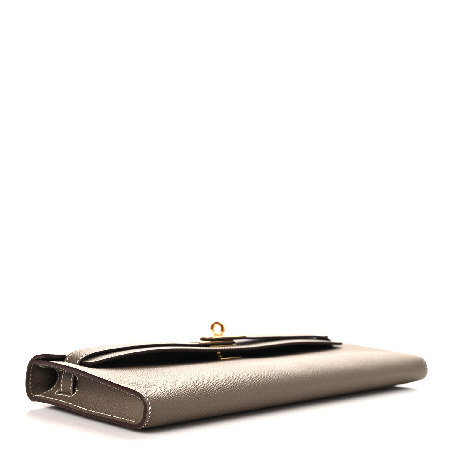 Epsom Kelly Cut Clutch Pochette Etoupe — view 4