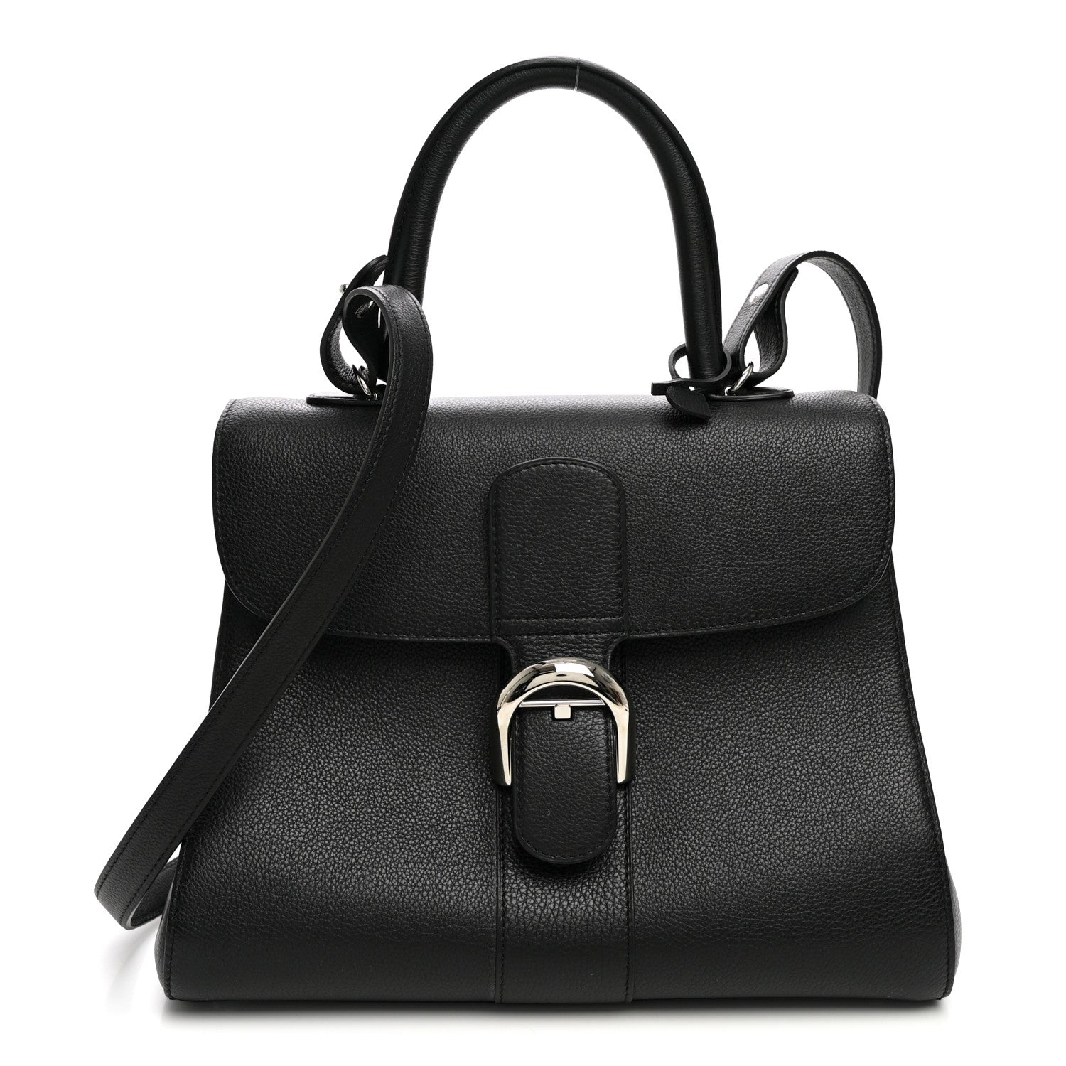 Grained Calfskin MM Brillant Satchel Black