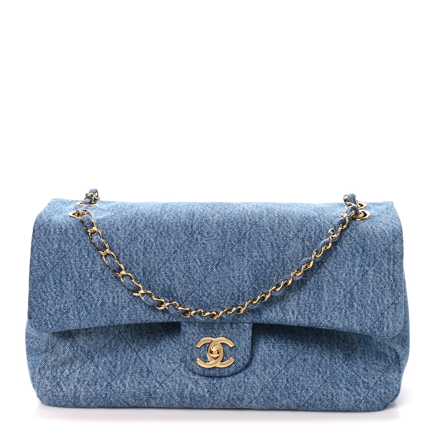 Denim Small Souplissimo Maxi Flap Blue — view 1