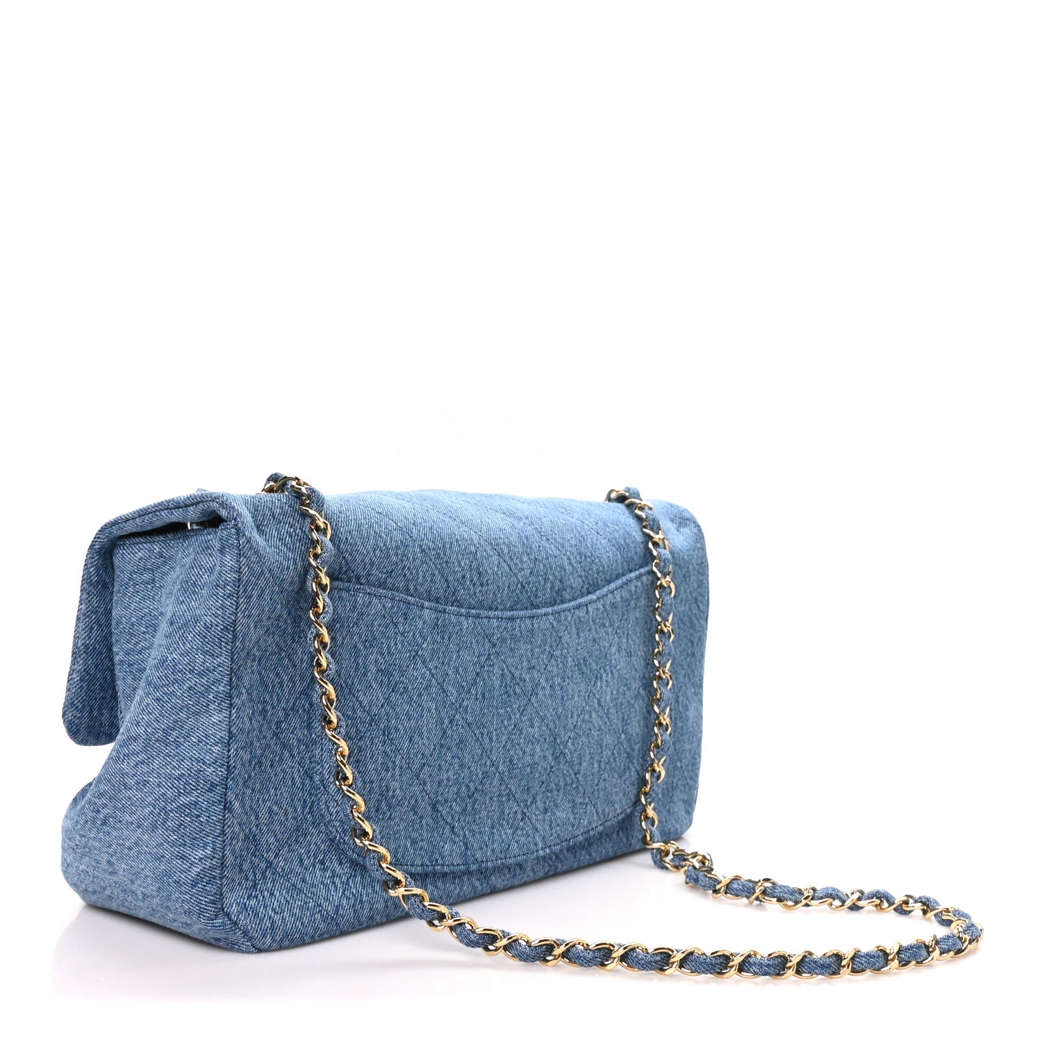 Denim Small Souplissimo Maxi Flap Blue — view 3