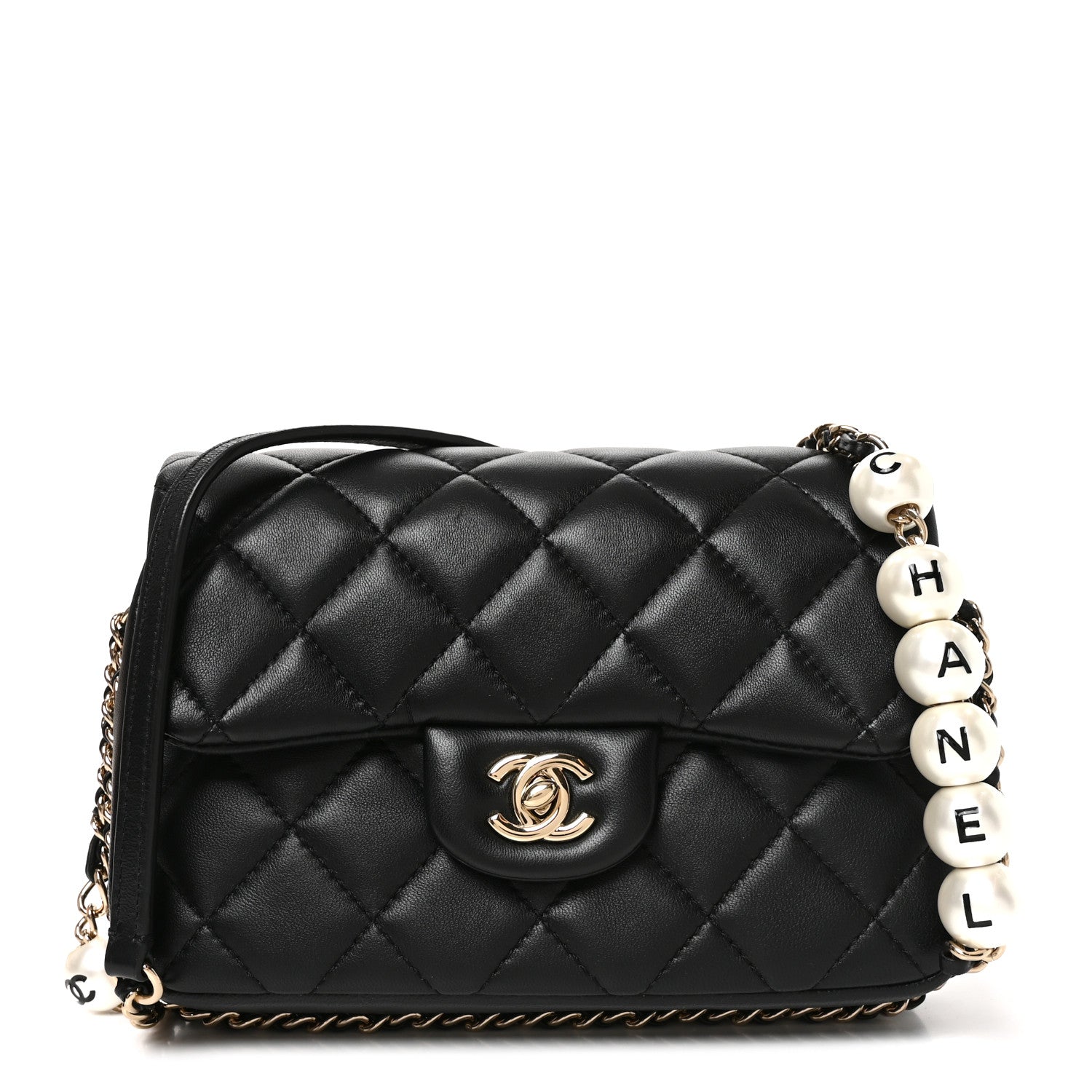 Lambskin Quilted Small My Precious Flap Black