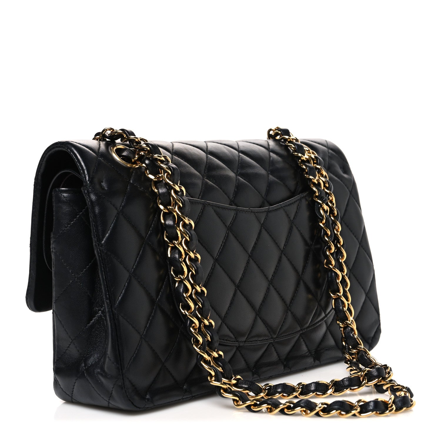 Lambskin Quilted Medium Double Flap Black — view 3