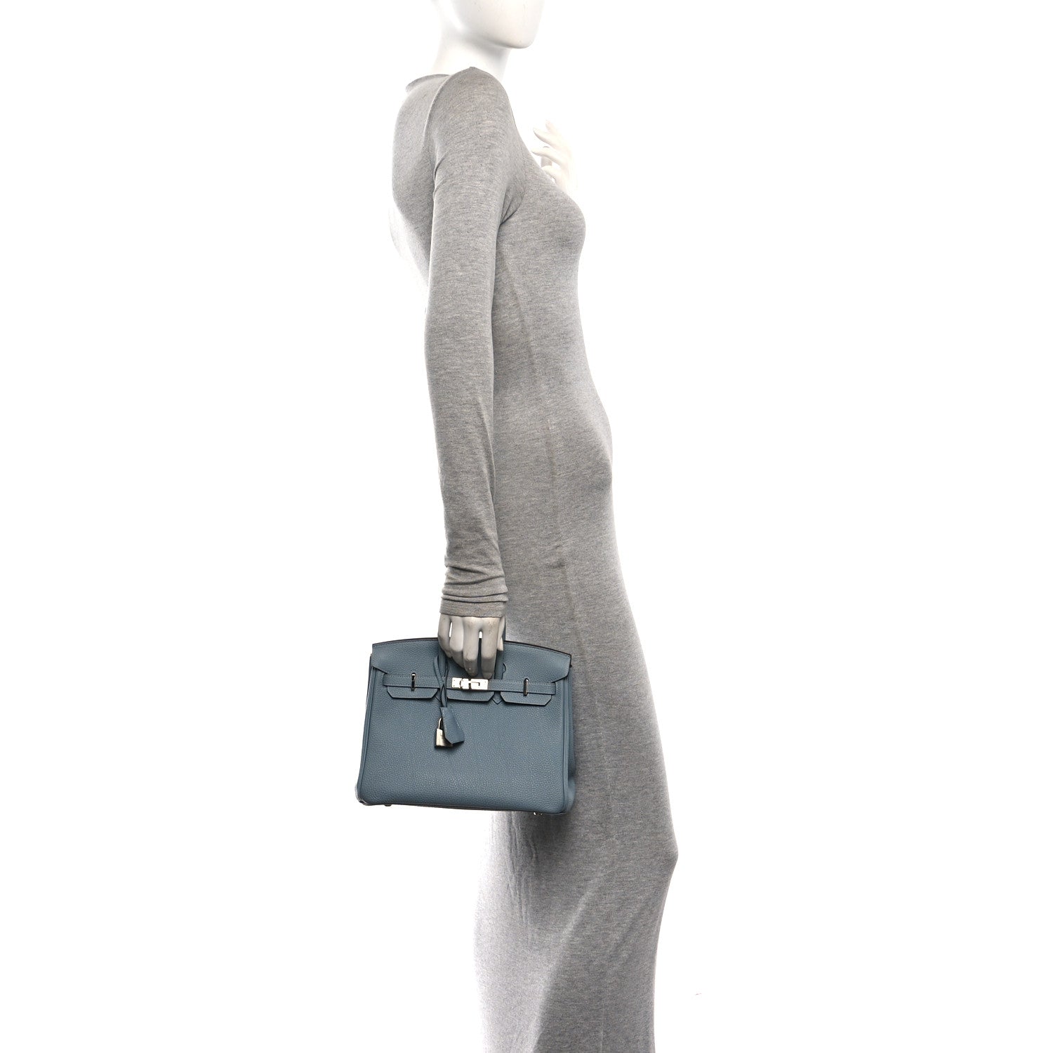 Togo Verso Birkin 25 Bleu Lin Chai — view 2