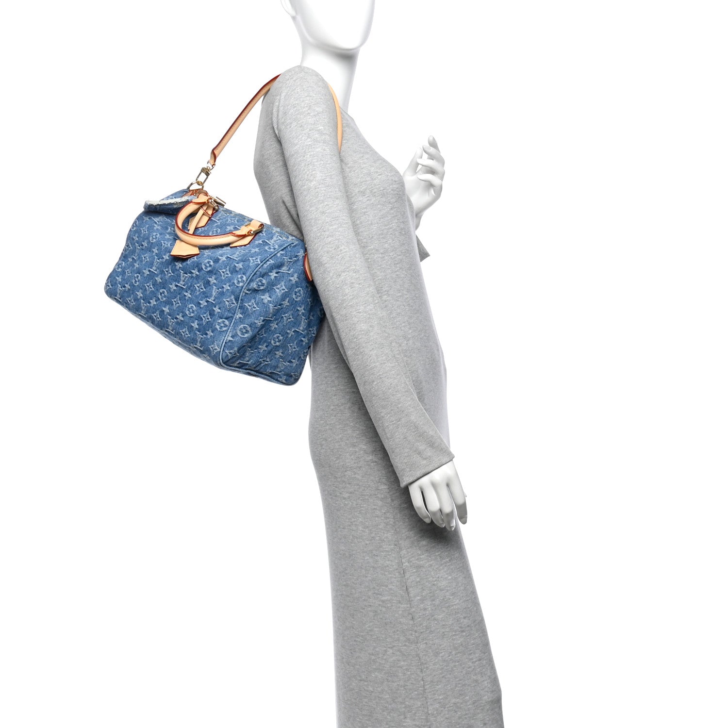 Monogram Denim Speedy Soft 30 Blue — view 2