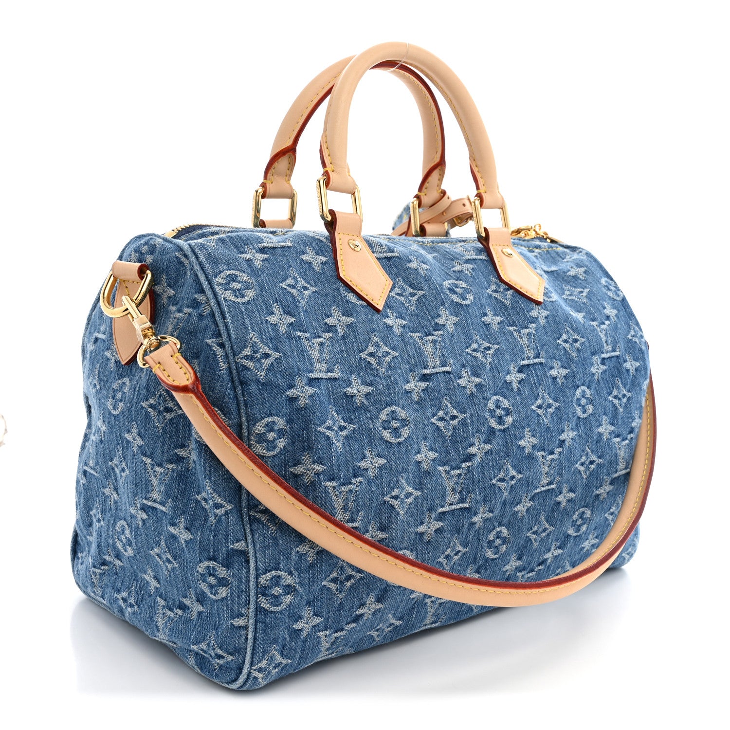 Monogram Denim Speedy Soft 30 Blue — view 3