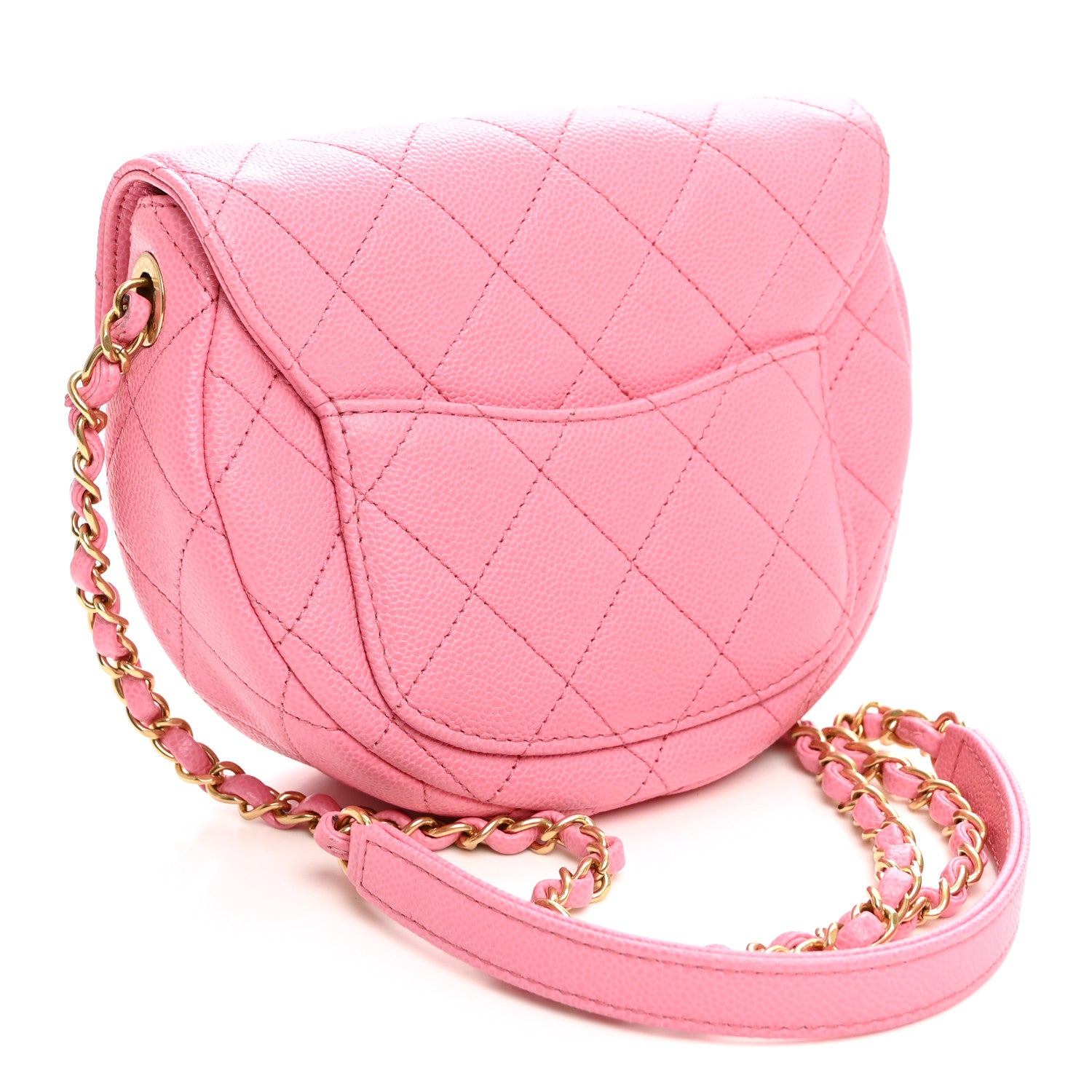 Caviar Quilted Mini Messenger Flap Light Pink — view 3