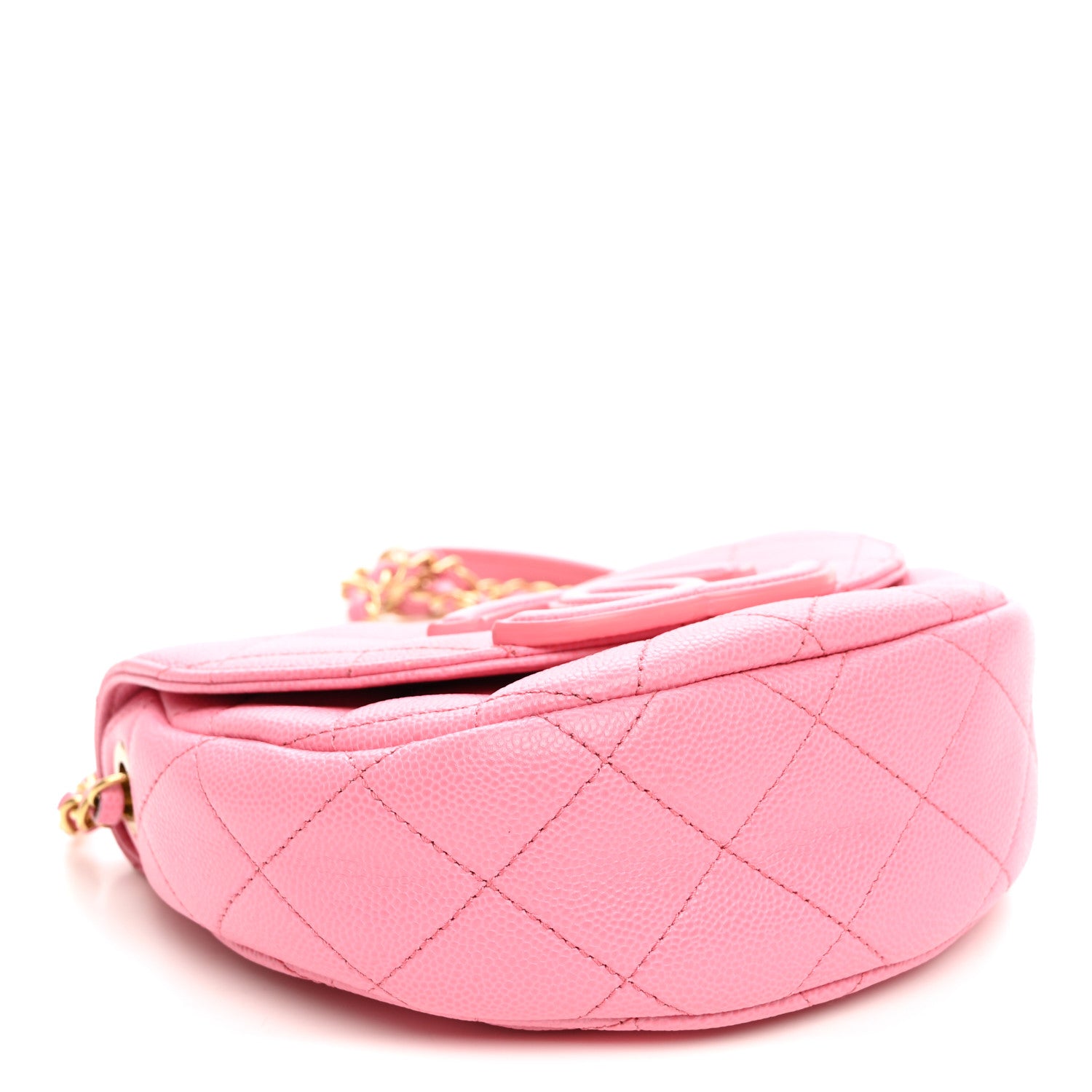 Caviar Quilted Mini Messenger Flap Light Pink — view 4