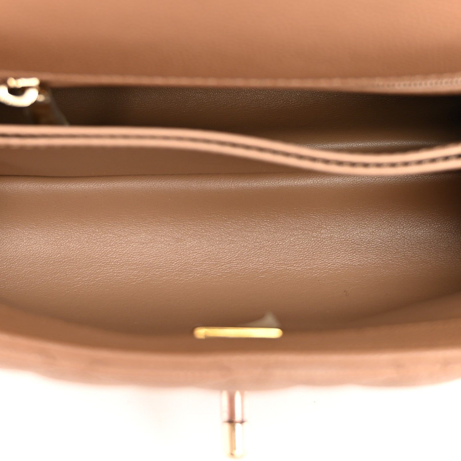 Caviar Quilted Mini Coco Handle Flap Beige — view 5