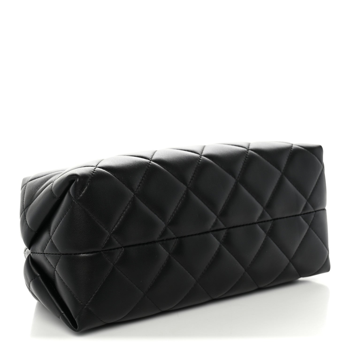 Lambskin Quilted Clutch With Chain Black — view 4