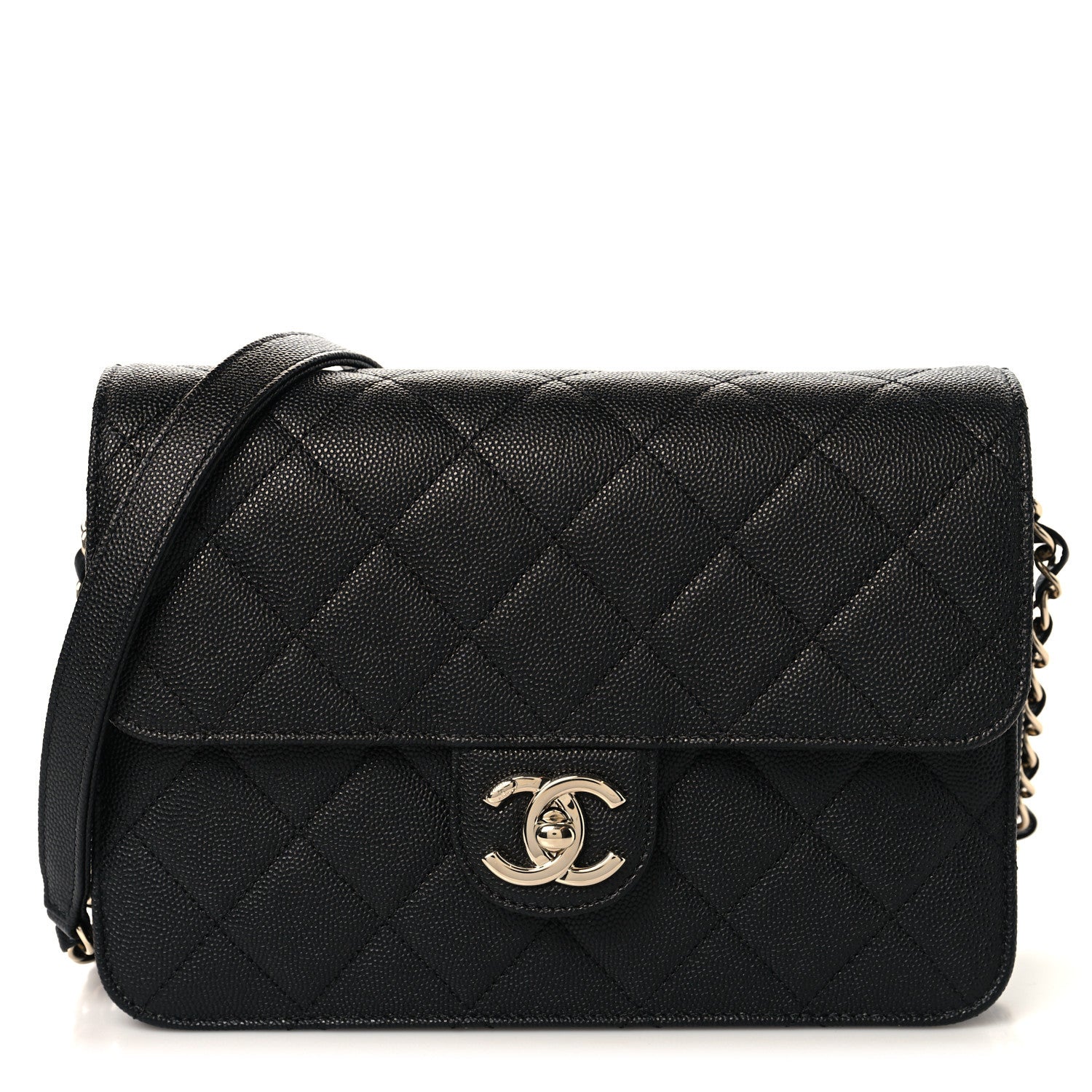 Caviar Quilted Large Like A Wallet Flap Black