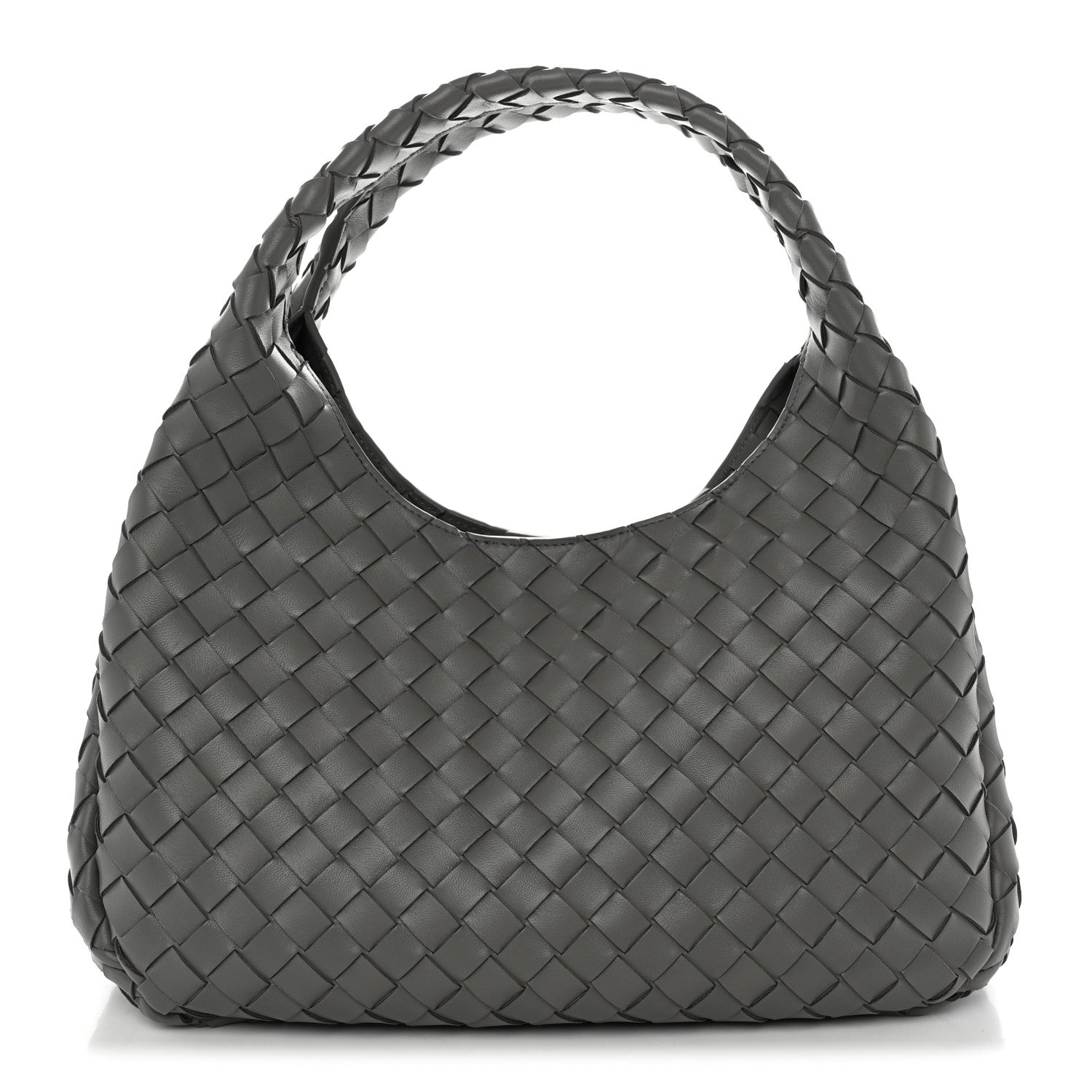 Nappa Intrecciato Medium Campana Shoulder Bag Basalt