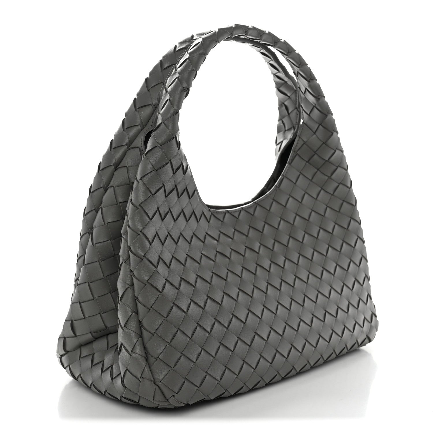 Nappa Intrecciato Medium Campana Shoulder Bag Basalt — view 3