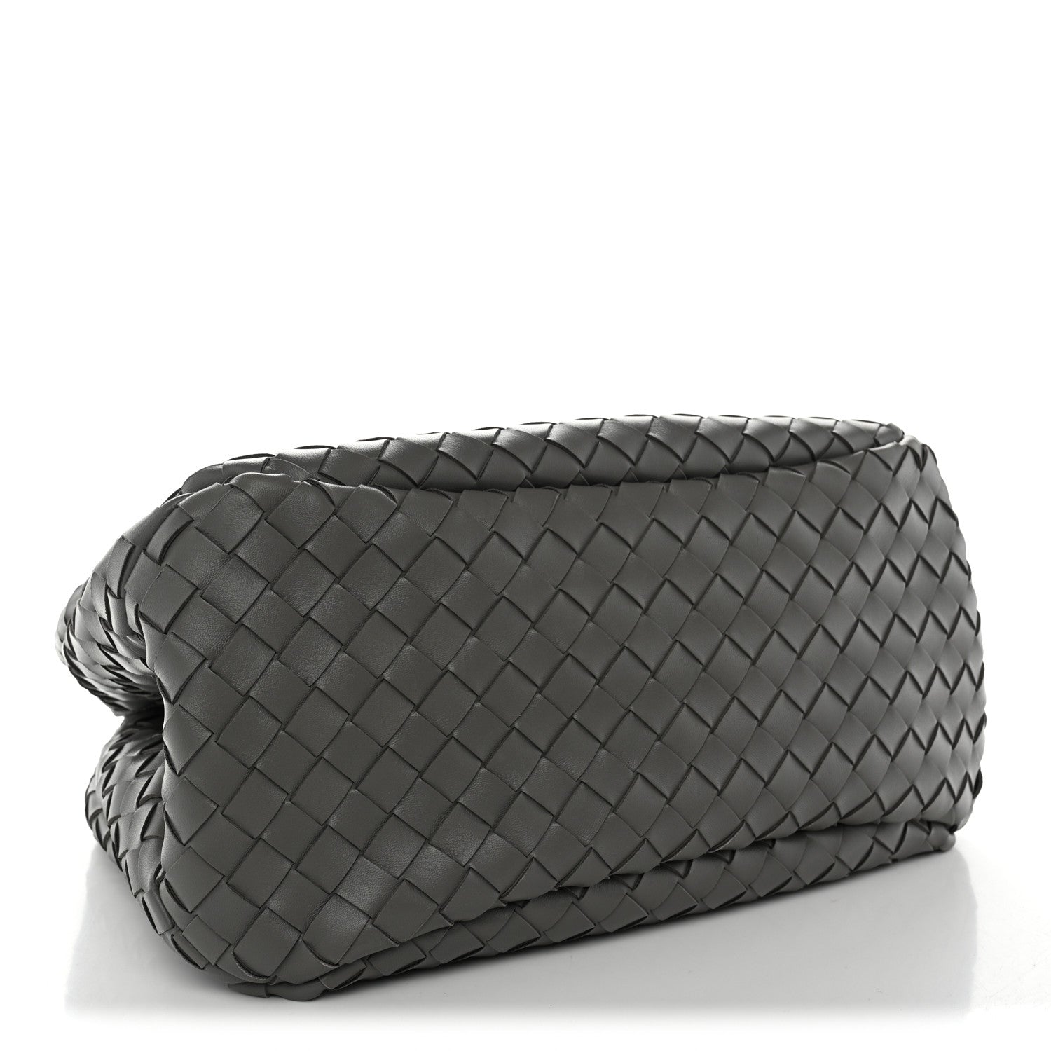 Nappa Intrecciato Medium Campana Shoulder Bag Basalt — view 4