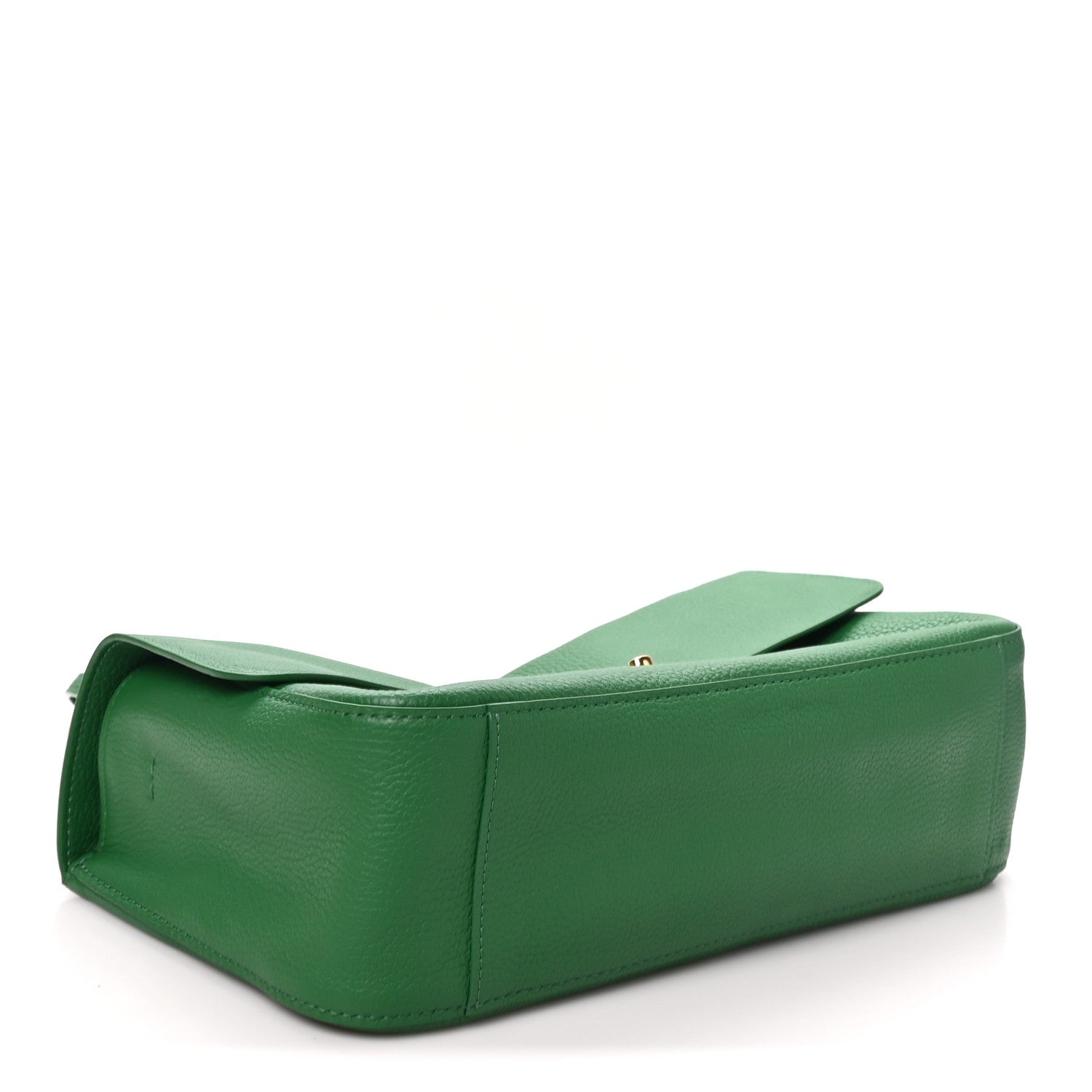Grained Calfskin Small Souplissimo Maxi Flap Green — view 4