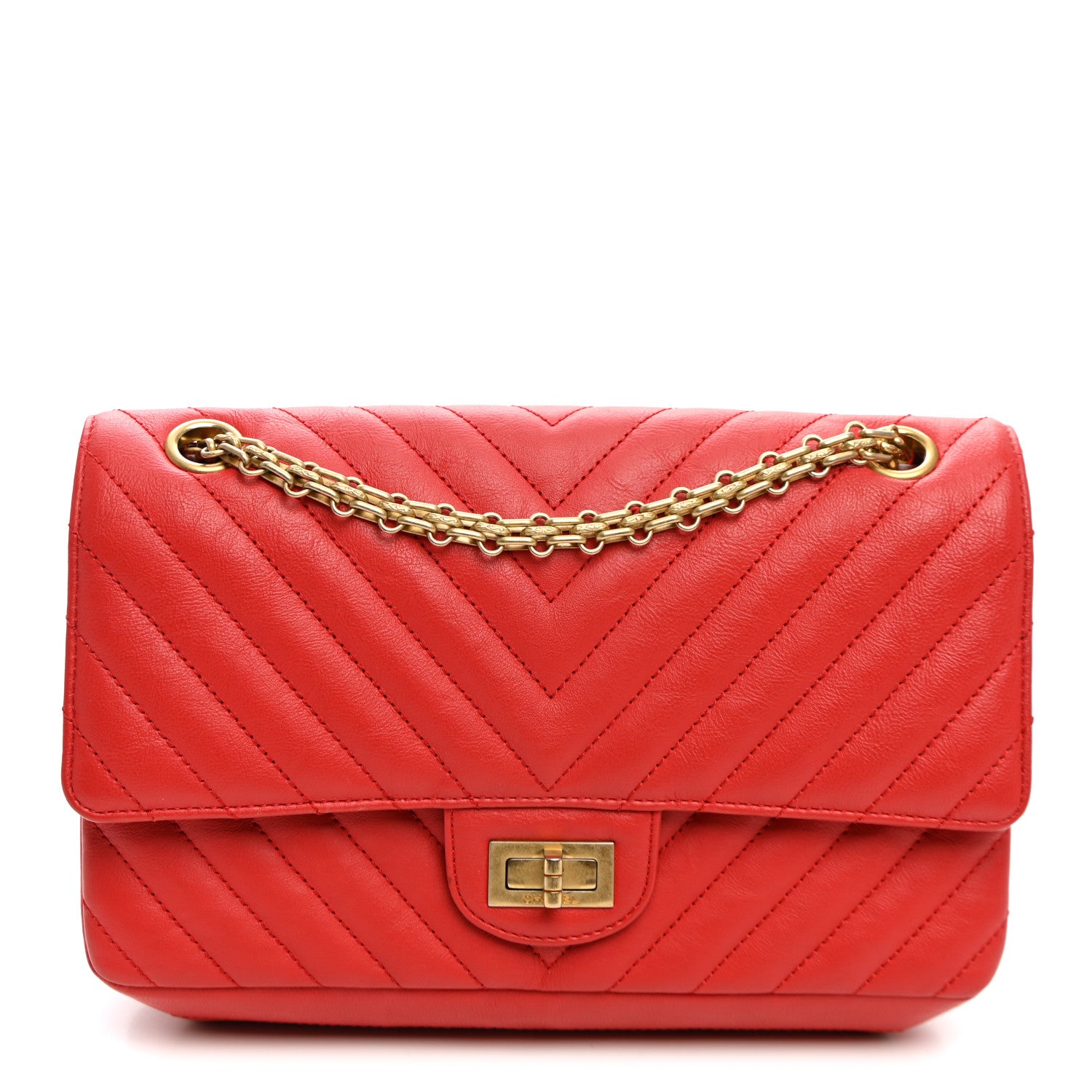 Sheepskin Chevron Quilted 2.55 Reissue 225 Flap Red