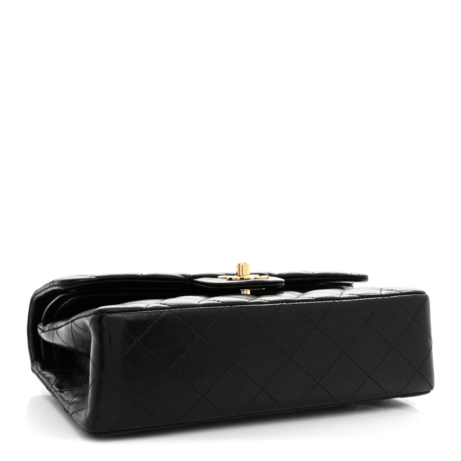 Lambskin Quilted Small Double Flap Black — view 4
